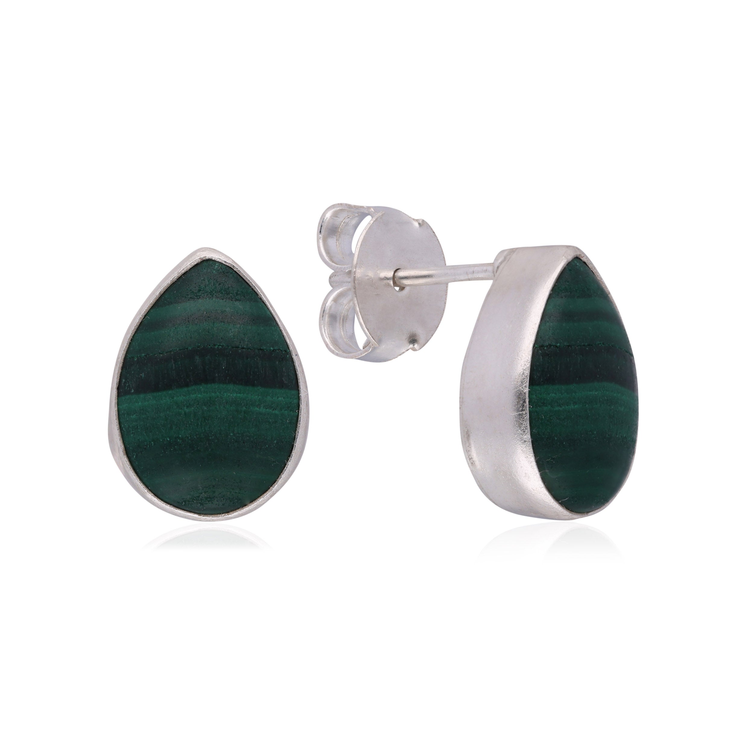 Sleek Malachite Silver Stud Earrings | SKU: 0019586168, 0019586175, 0019586007, 0019586182, 0019586144, 0019586199