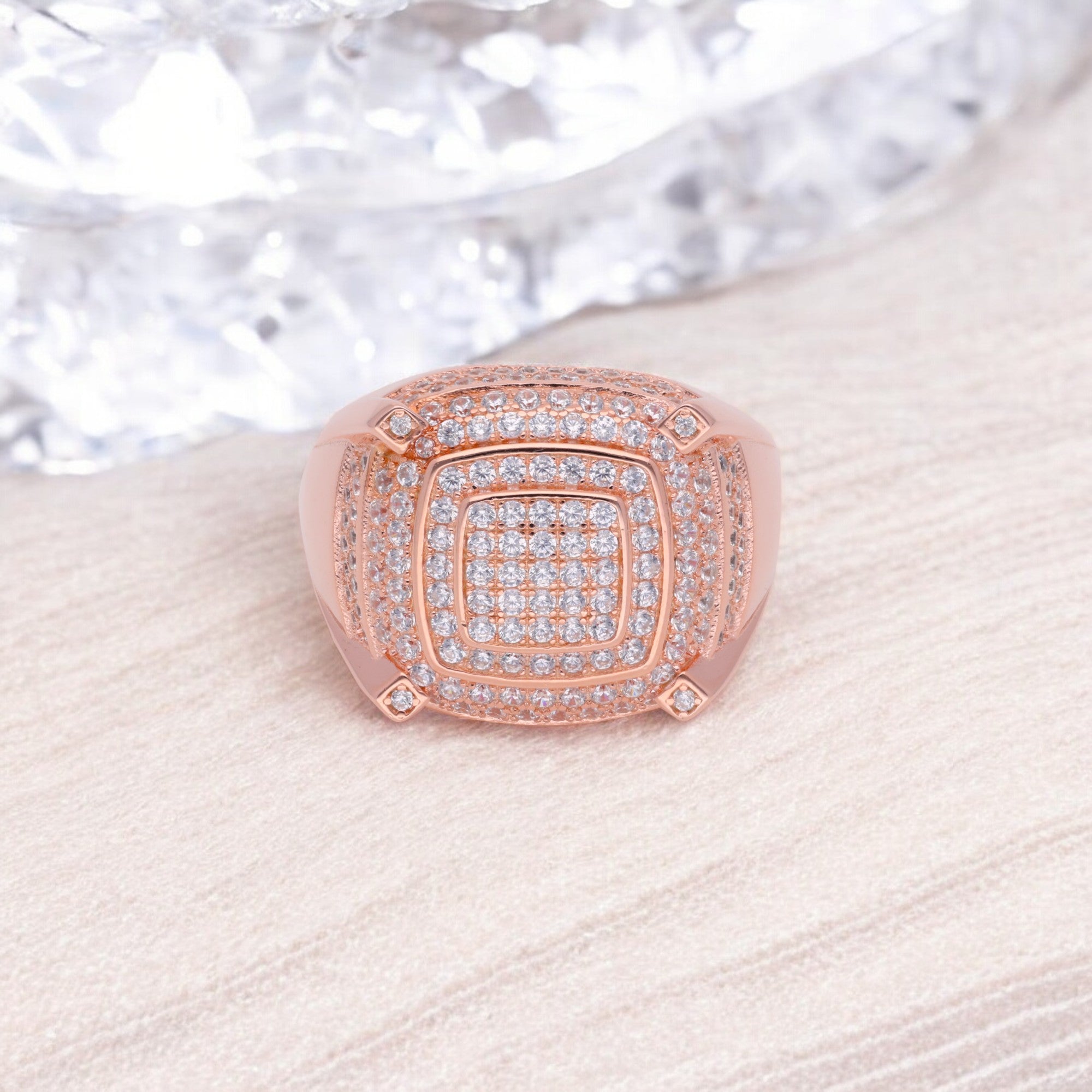 Men's Sterling Silver Ring Rose Gold with Cubic Zirconia | SKU: 0019756943, 0019756936, 0019756967, 0019756950, 0019756974