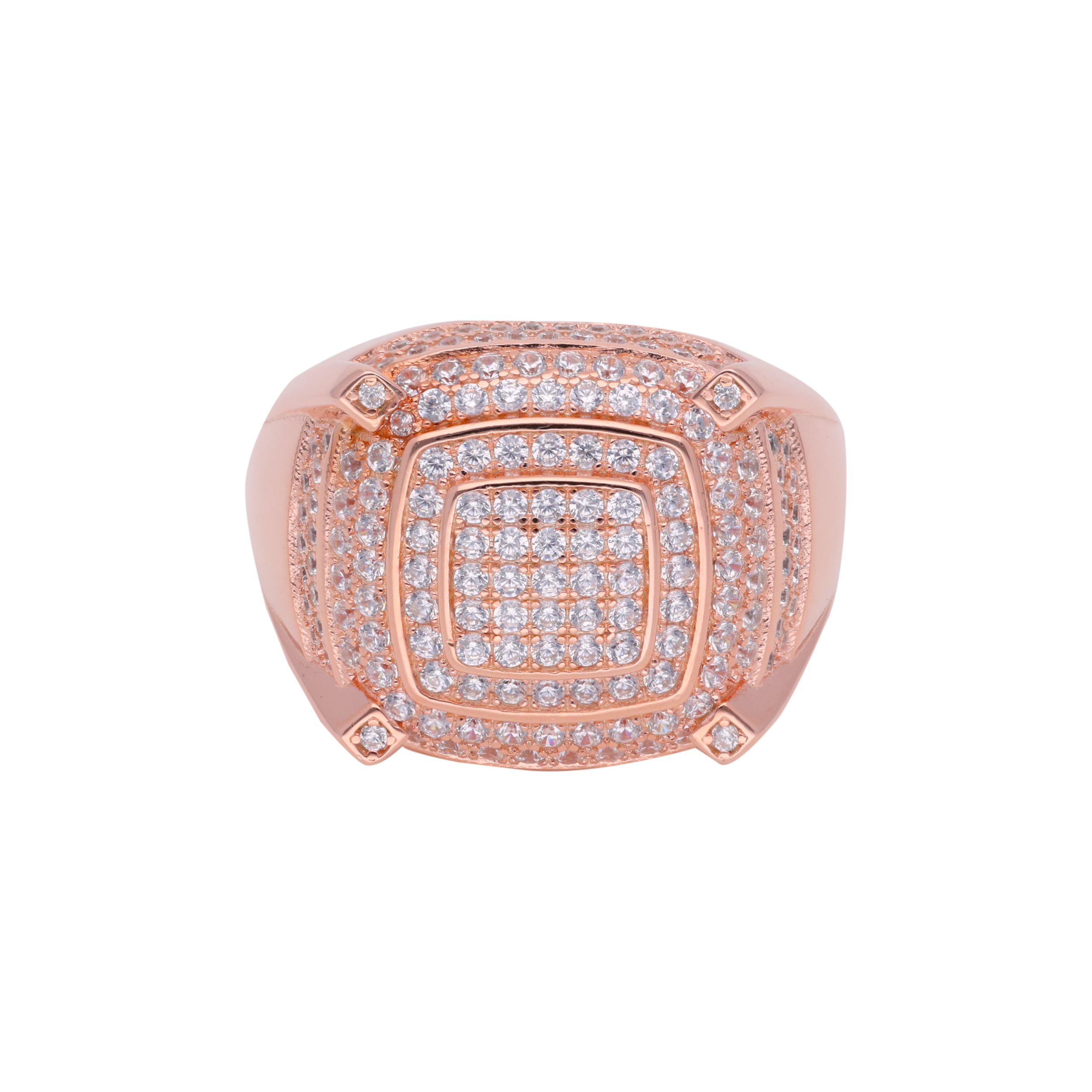 Men's Sterling Silver Ring Rose Gold with Cubic Zirconia | SKU: 0019756943, 0019756936, 0019756967, 0019756950, 0019756974 - crash.club by CKC