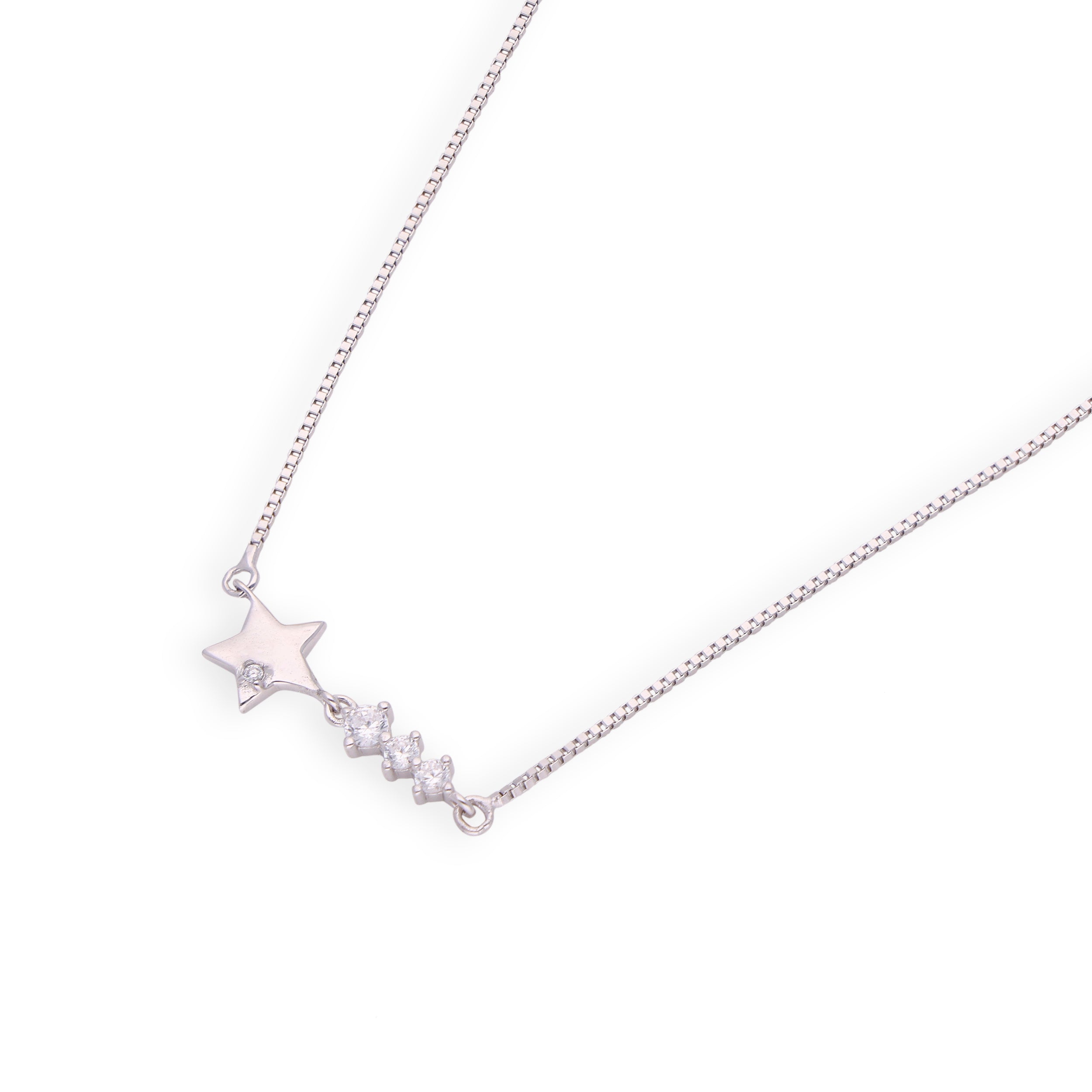 White Gold Star Pendant Necklace | SKU: 0019807812, 0019807829, 0019807805