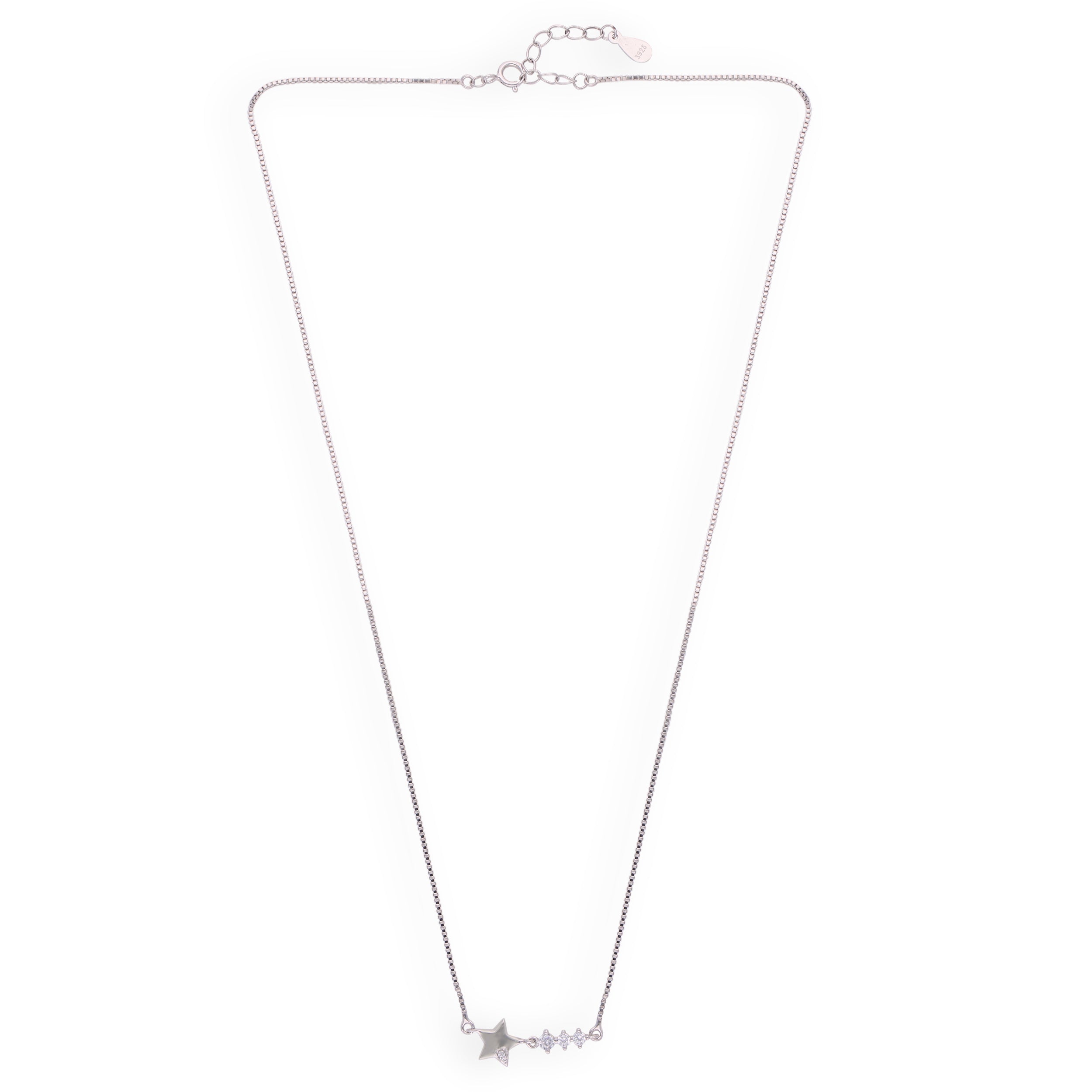 White Gold Star Pendant Necklace | SKU: 0019807812, 0019807829, 0019807805