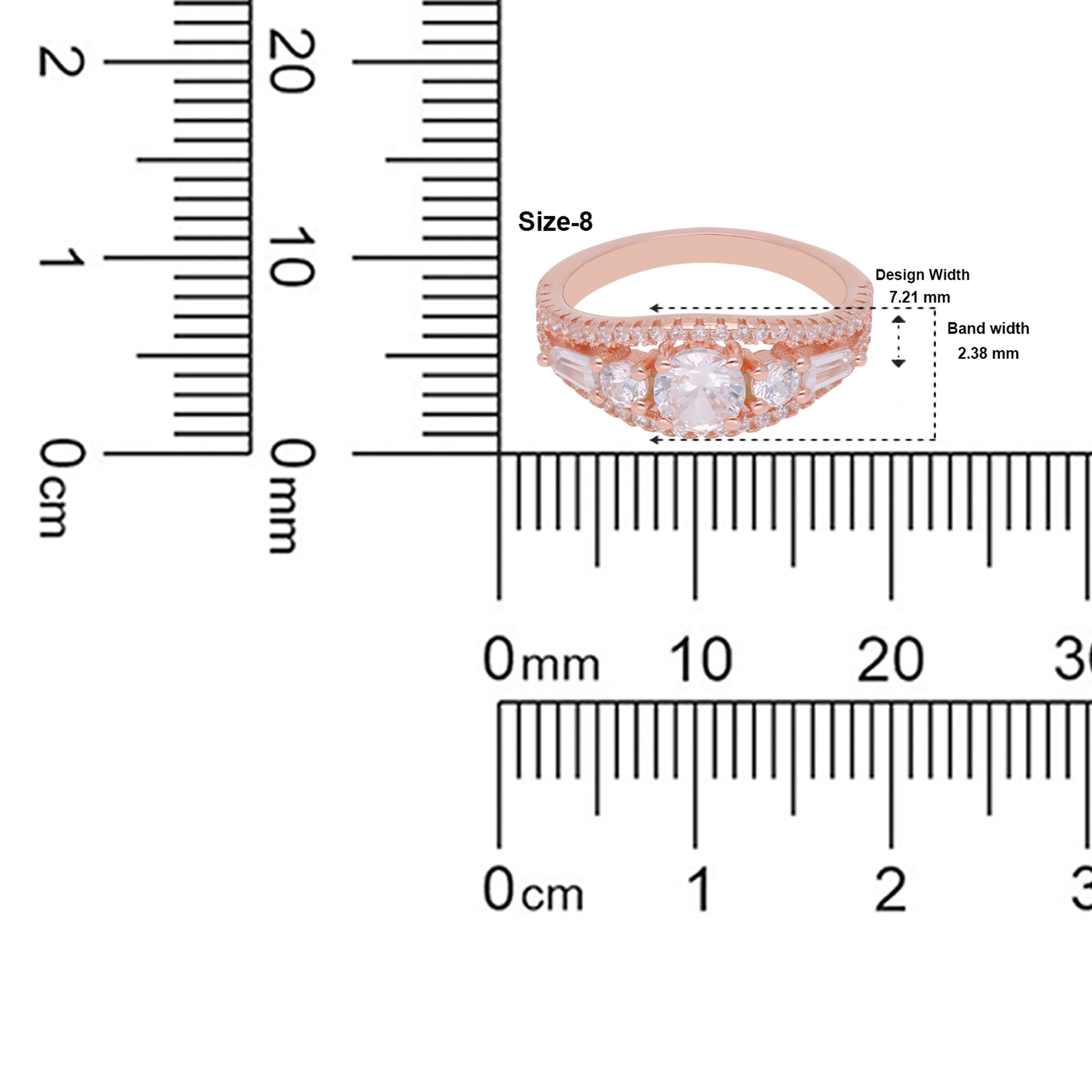 Rose Gold Radiance: Sterling Silver Solitaire Ring | SKU : 0019808598, 0019808581