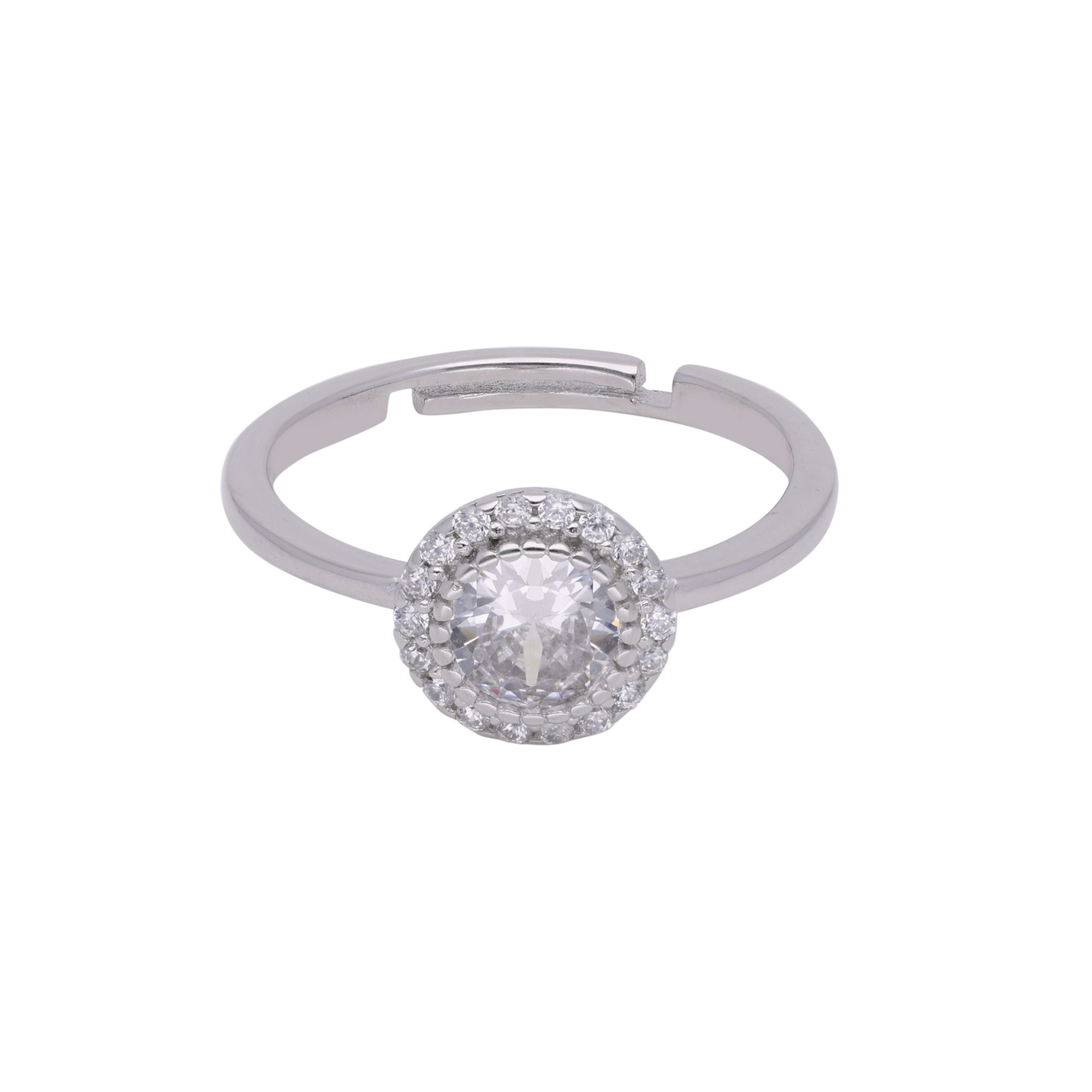 Timeless Sparkle: Sterling Silver Solitaire Ring | SKU : 0019883823