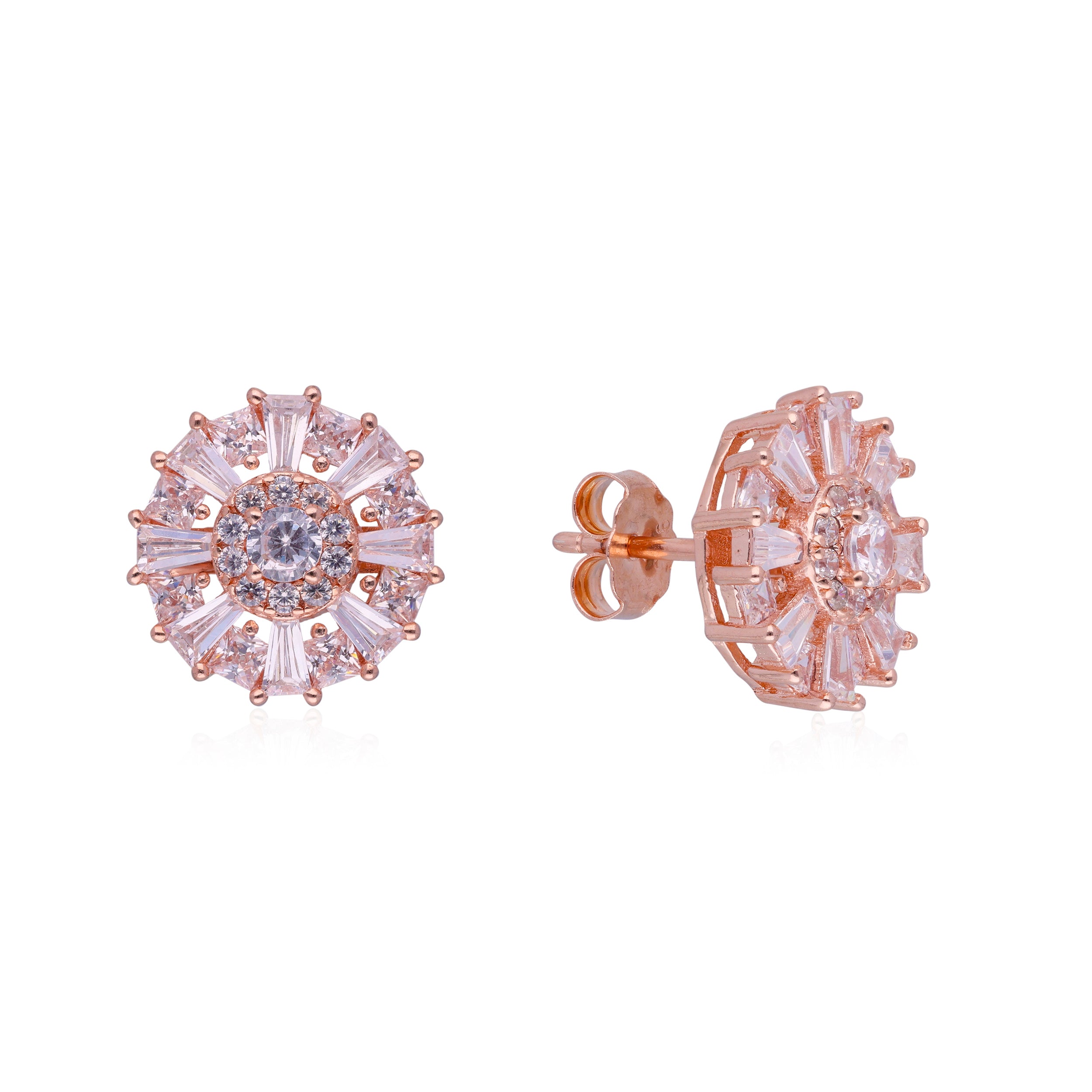 Radiant Elegance: Sterling Silver Cubic Zirconia Studded Ear Studs | SKU : 0003343210, 0019883922, 0019883892, 0019883908, 0003115466, 0003115442, 0003115459