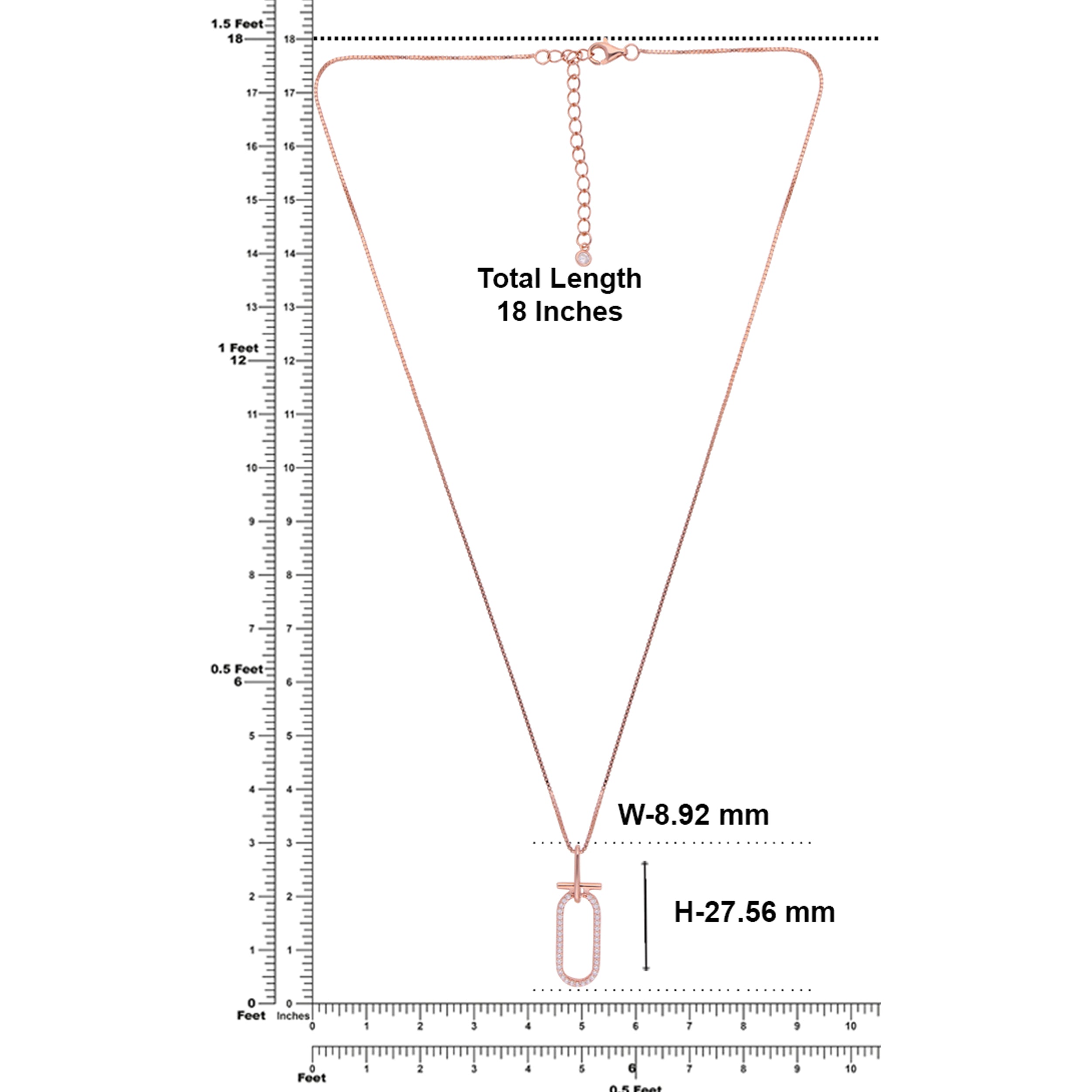 Radiant Interlinked Rectangle Pendant with Cubic Zirconia Accents | SKU : 0019889061, 0019889085