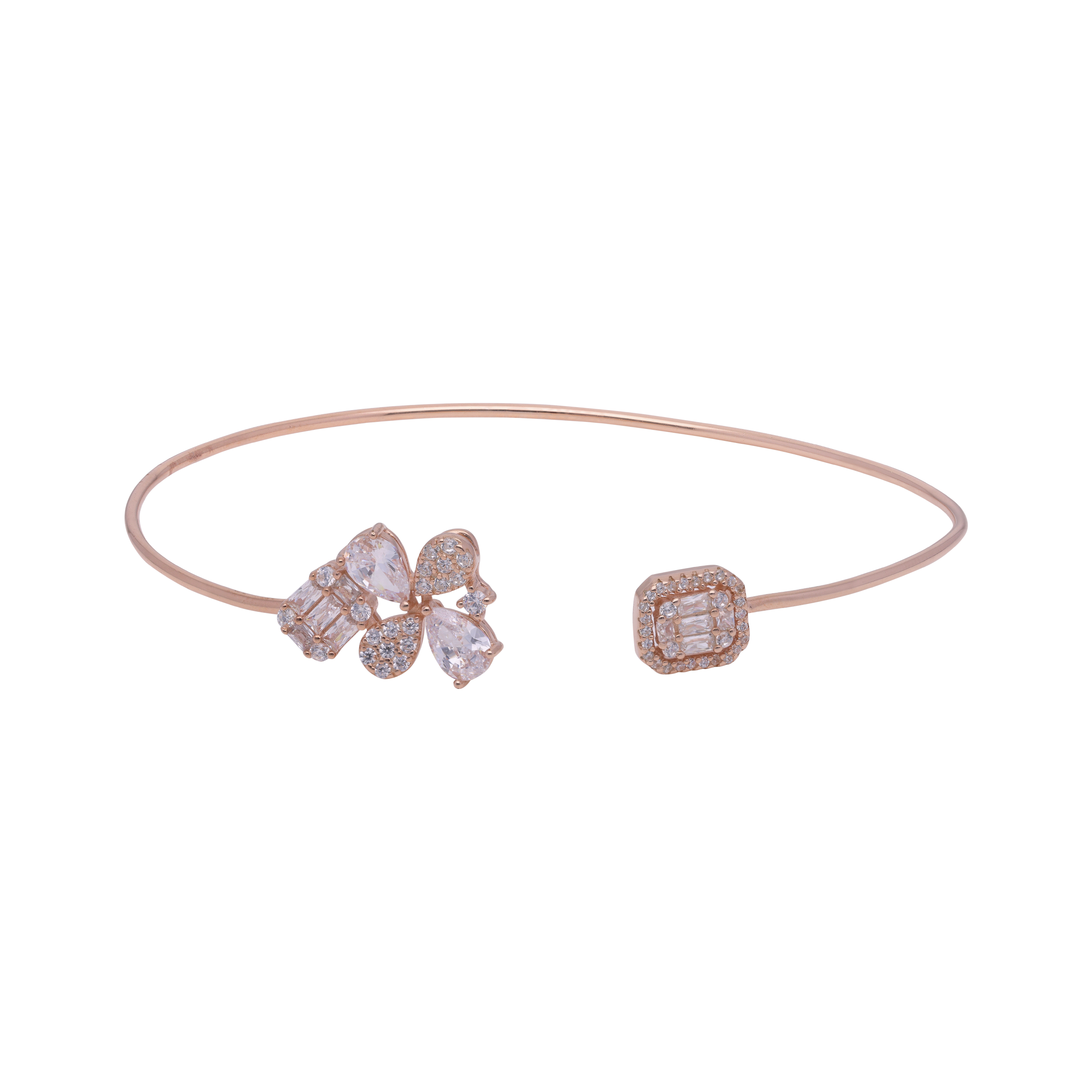 Elegant Rose Glow: Open Oval Sterling Silver Bracelet with Cubic Zirconia | SKU : 0003111857, 0019889108, 0019889092, 0003111819, 0003111833, 0003111802. 0003111871 - crash.club by CKC