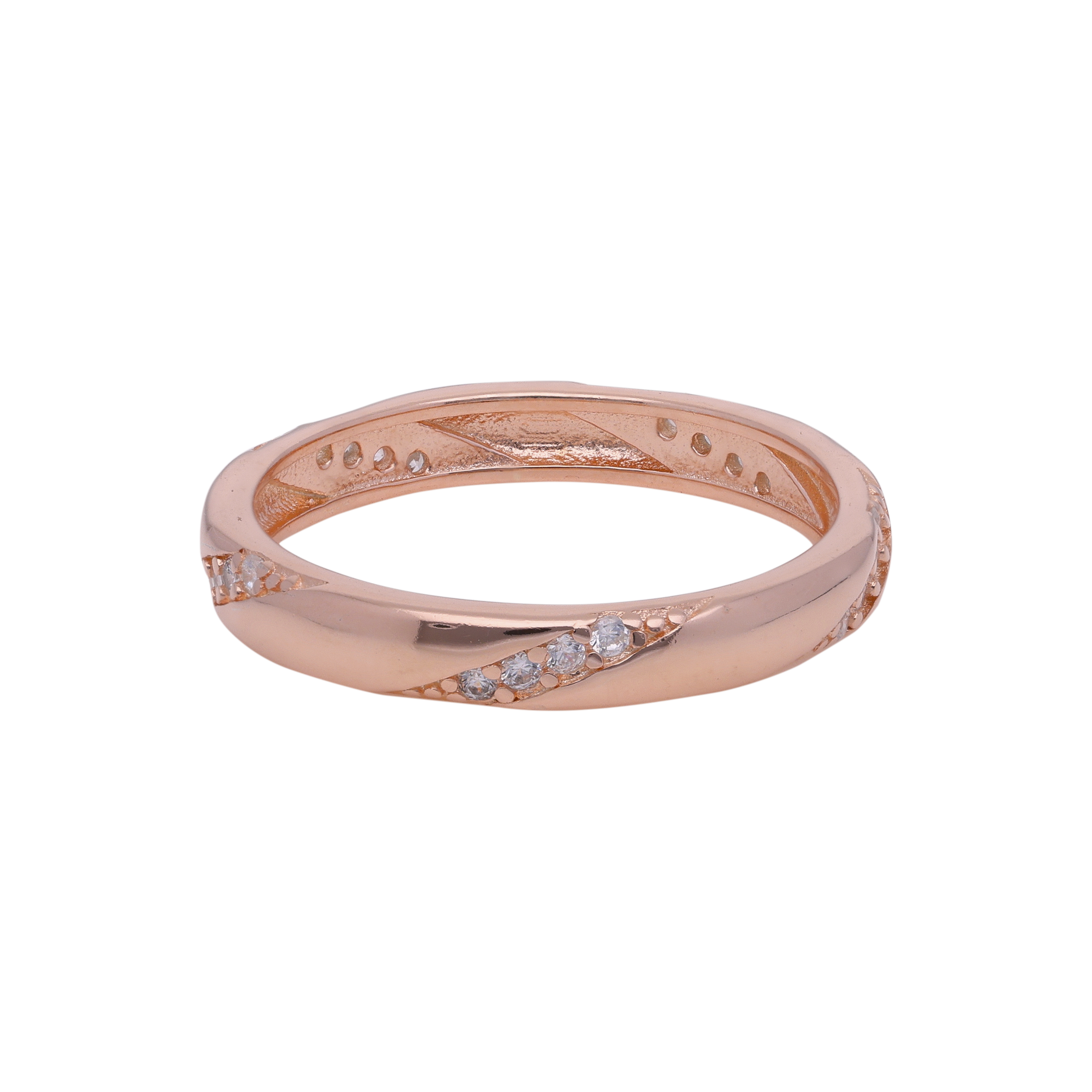 Rose Gold Radiance: Sterling Silver Band Ring | SKU : 0019890685, 0019890692, 0019890739