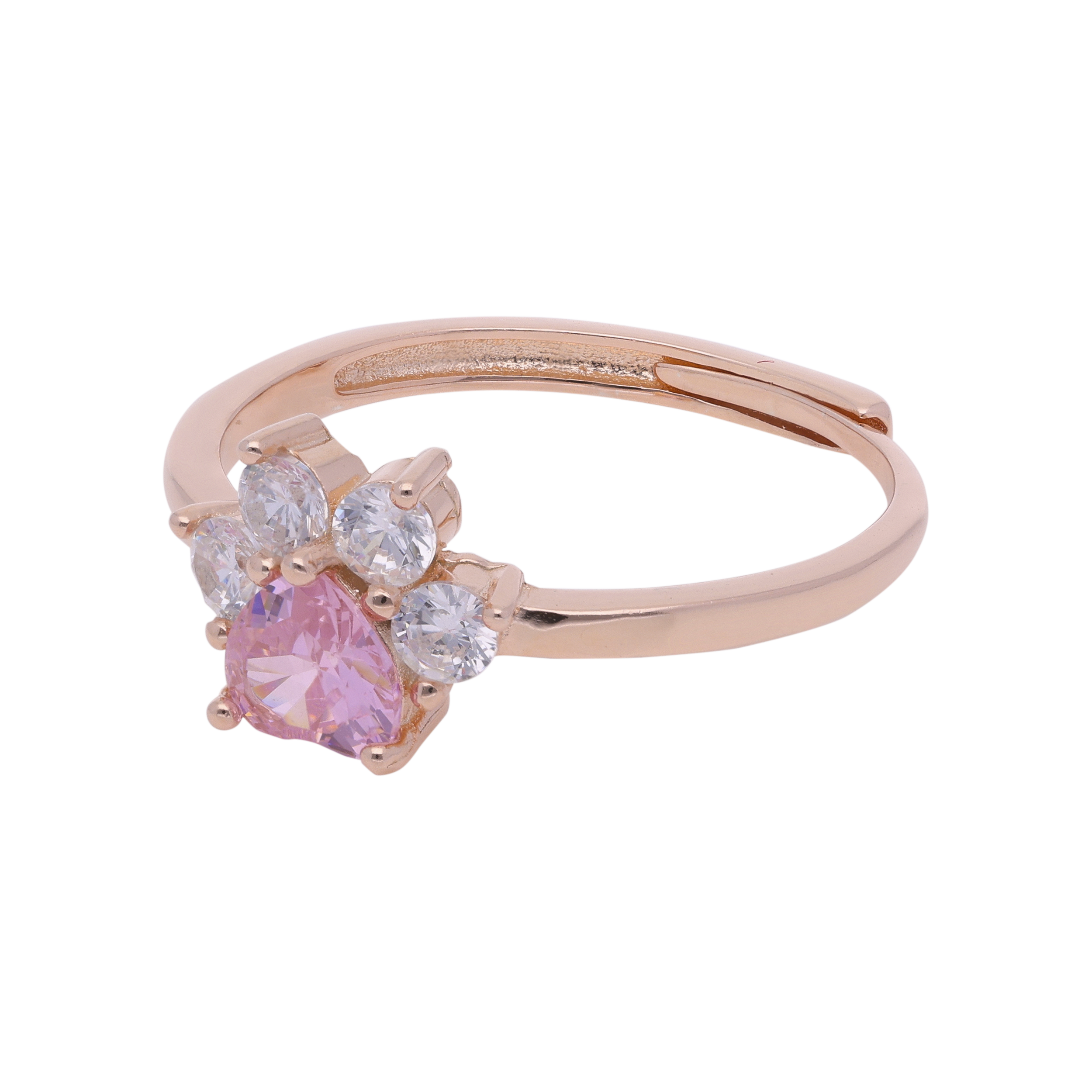 Pink Gem Radiance: Sterling Silver Band Ring | SKU : 0019890708, 0019890746