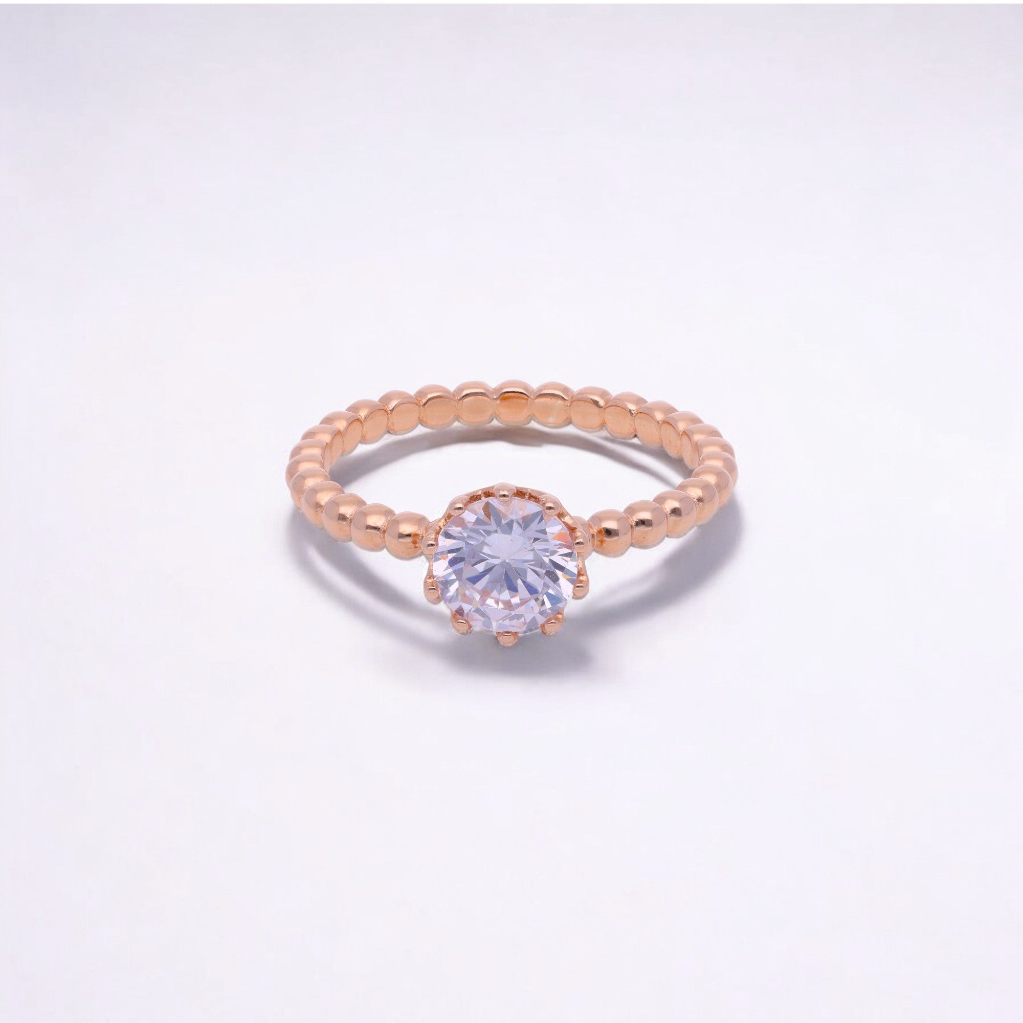 Radiant Rose: Sterling Silver Solitaire Ring | SKU : 0019890760, 0019890661, 0003114797, 0003114698, 0003114612, 0003114728