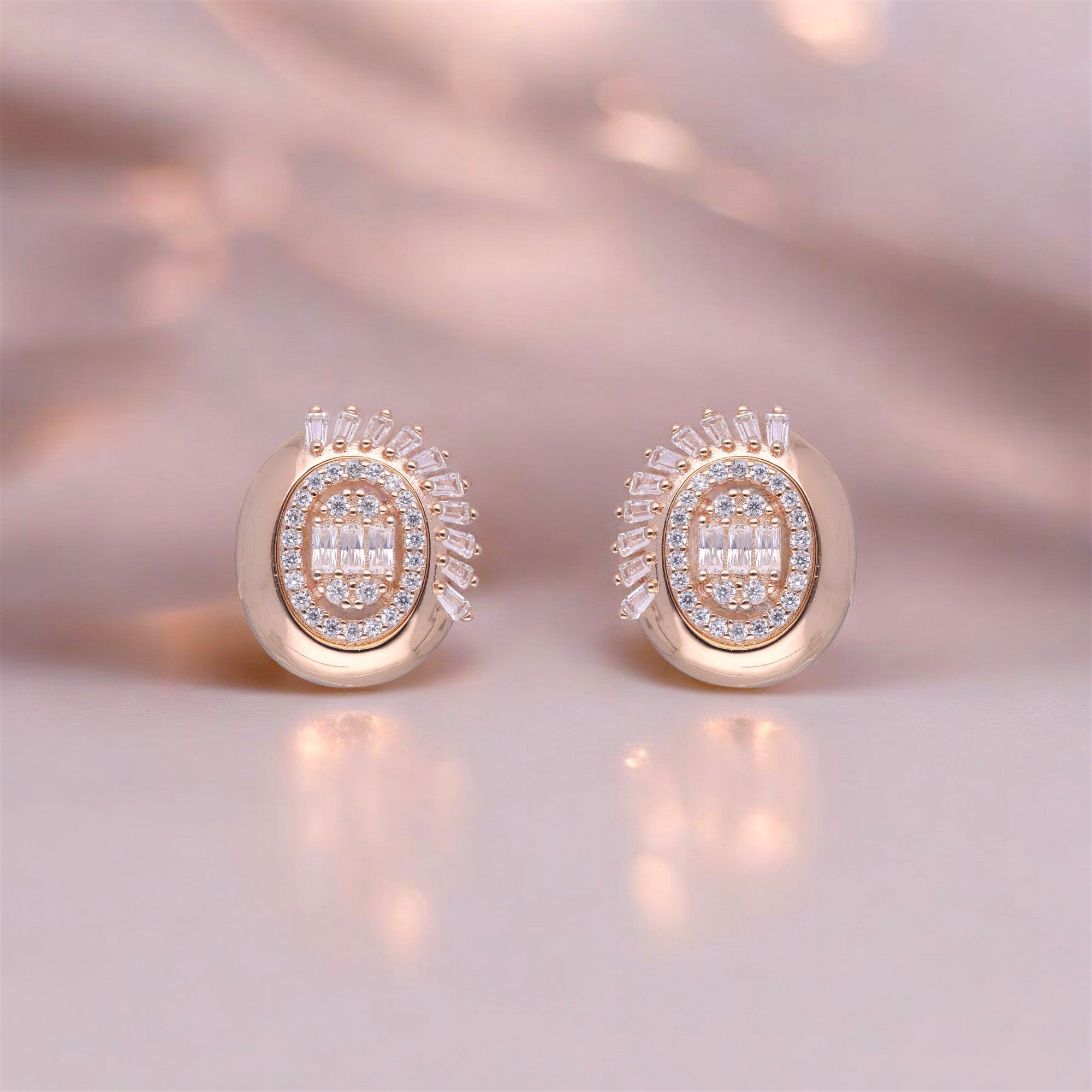 Elegant Brilliance: Sterling Silver Fancy Earstuds with Cubic Zirconia Accents | SKU : 0019891873, 0019891880, 0003109564, 0003109571, 0003109588 , 0003109557