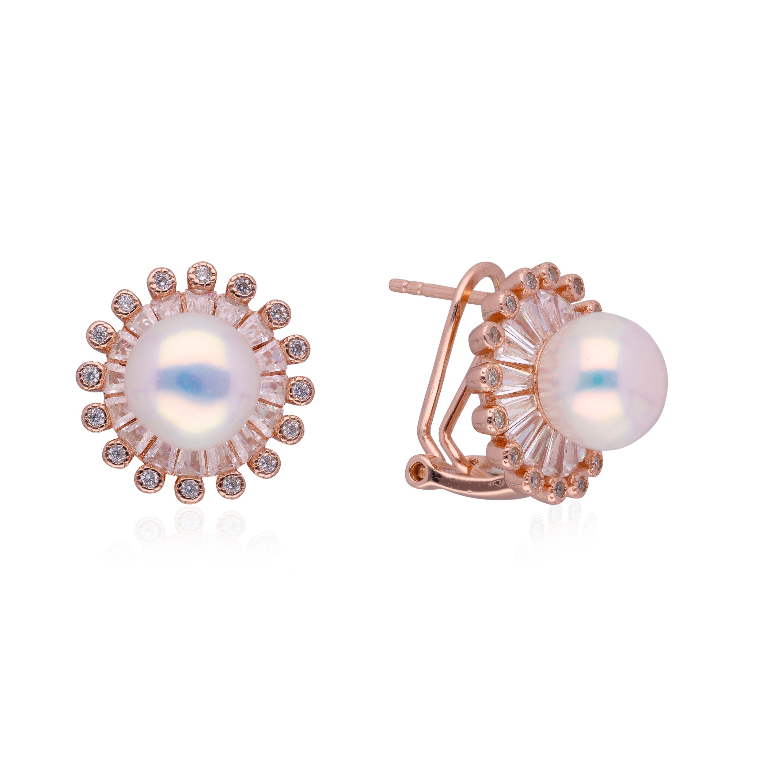 Pearl Radiance: Sterling Silver Earstuds with Cubic Zirconia and Pearl Accents | SKU : 0019891910, 0003109526, 0019891934, 0003109489, 0003109540 , 0020325657