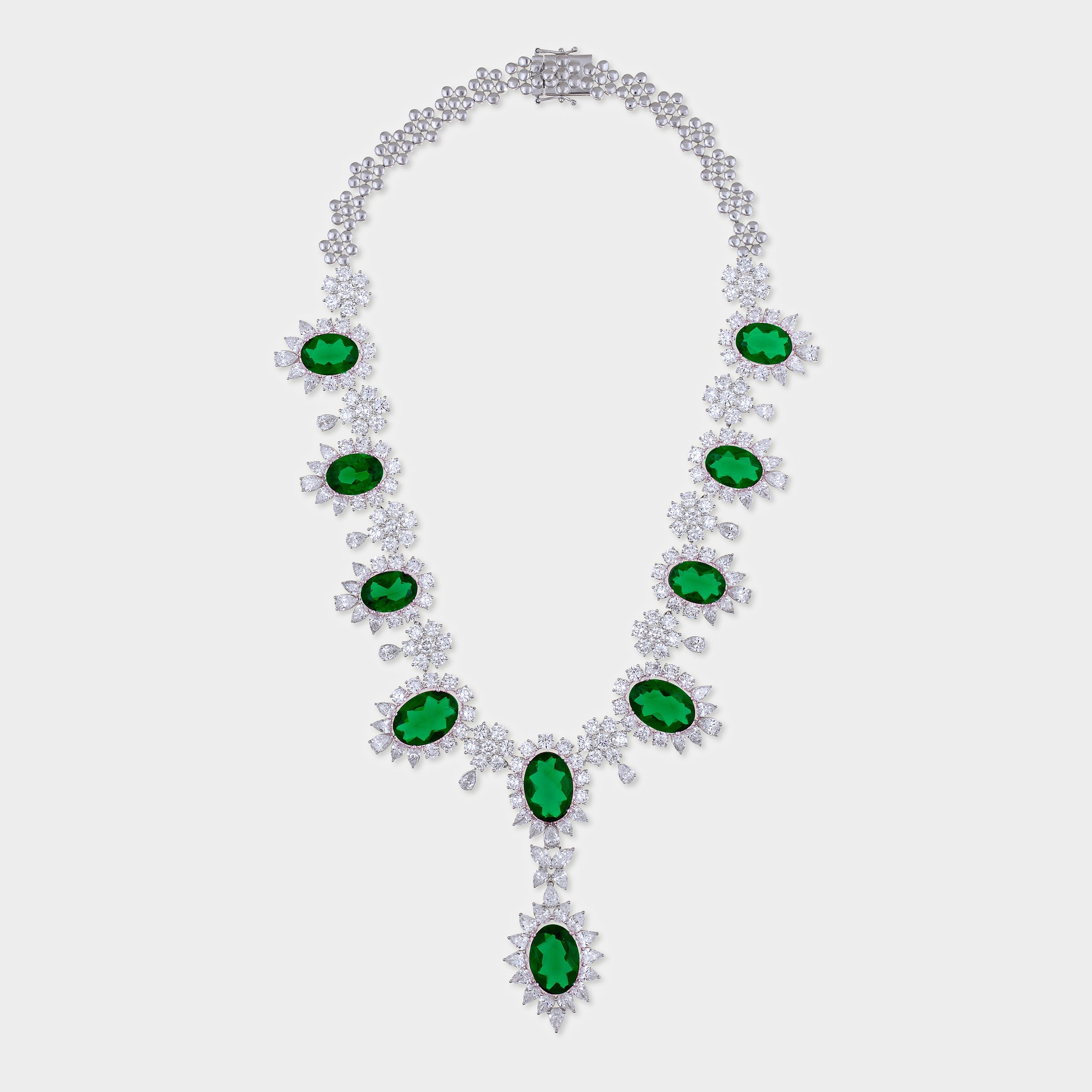 Round Brilliant-Pear-Marquise Oval Green Gems Lab-Grown Solitaire Diamonds Necklace| SKU : 0020186791 - crash.club by CKC