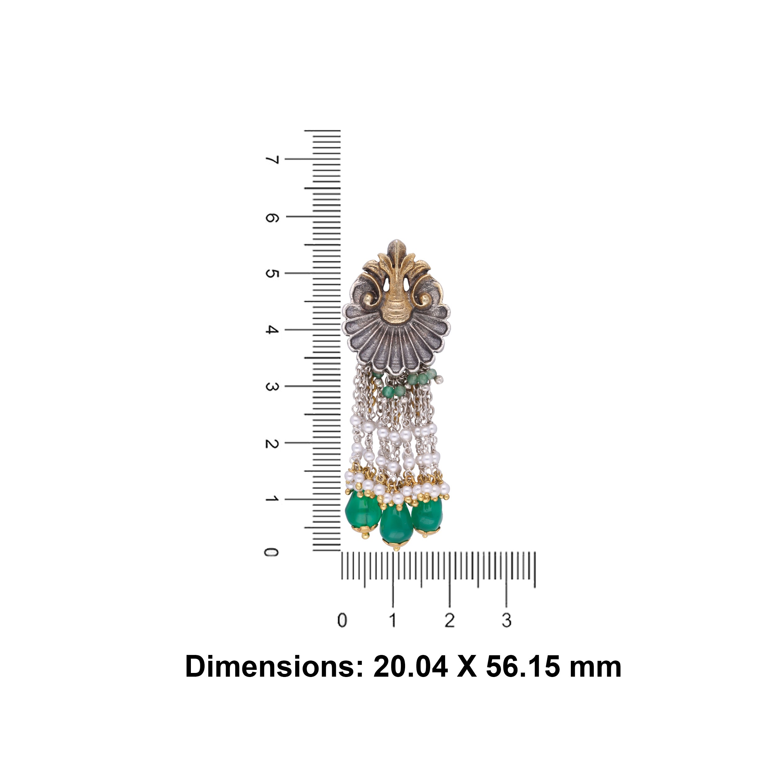 Gemstone Elegance: Sterling Silver Eardrops with Oxidized Finish | SKU : 0020232955