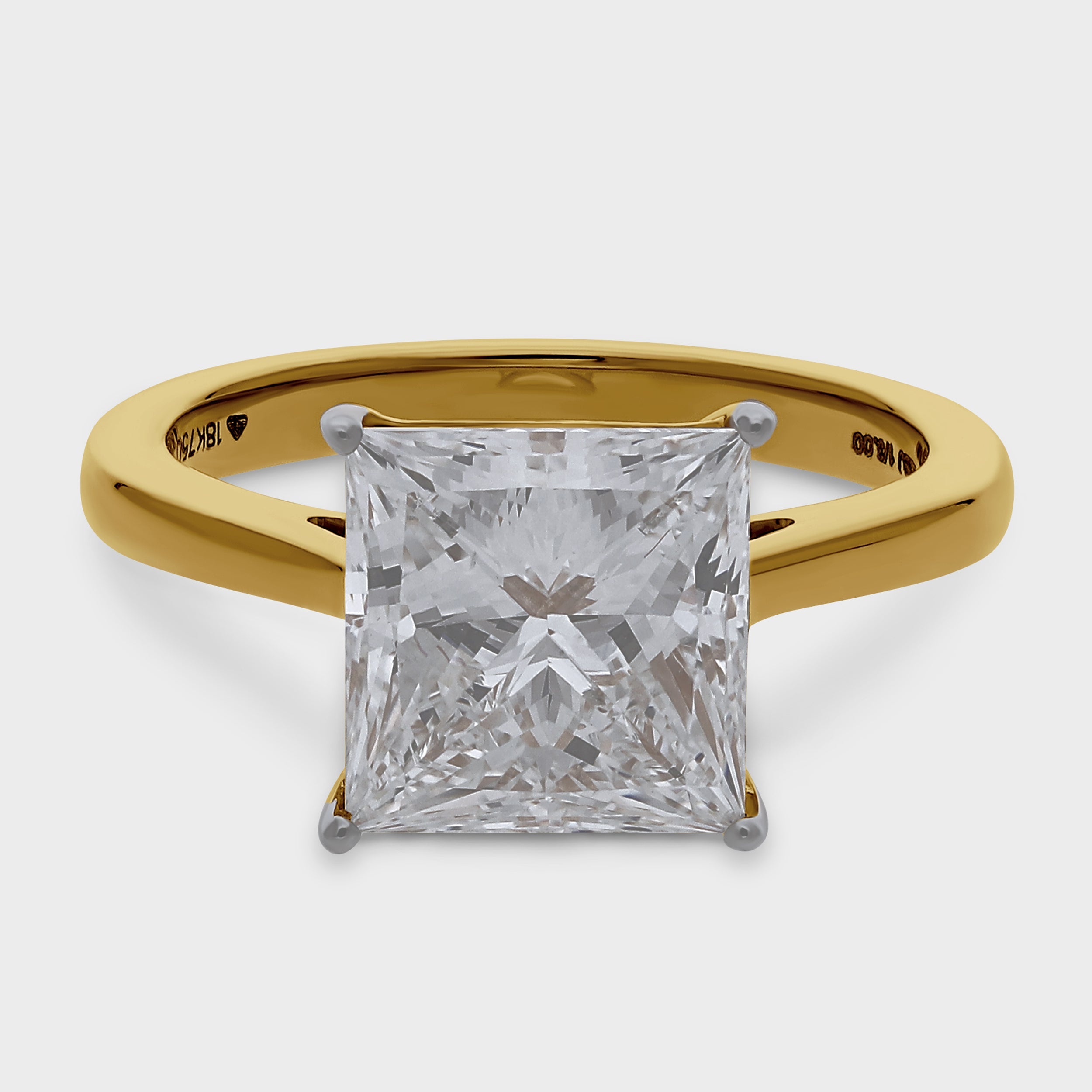 Princess Cut 3.00 Carat Lab-Grown Solitaire Diamond Ring | SKU : 0020245986 - crash.club by CKC