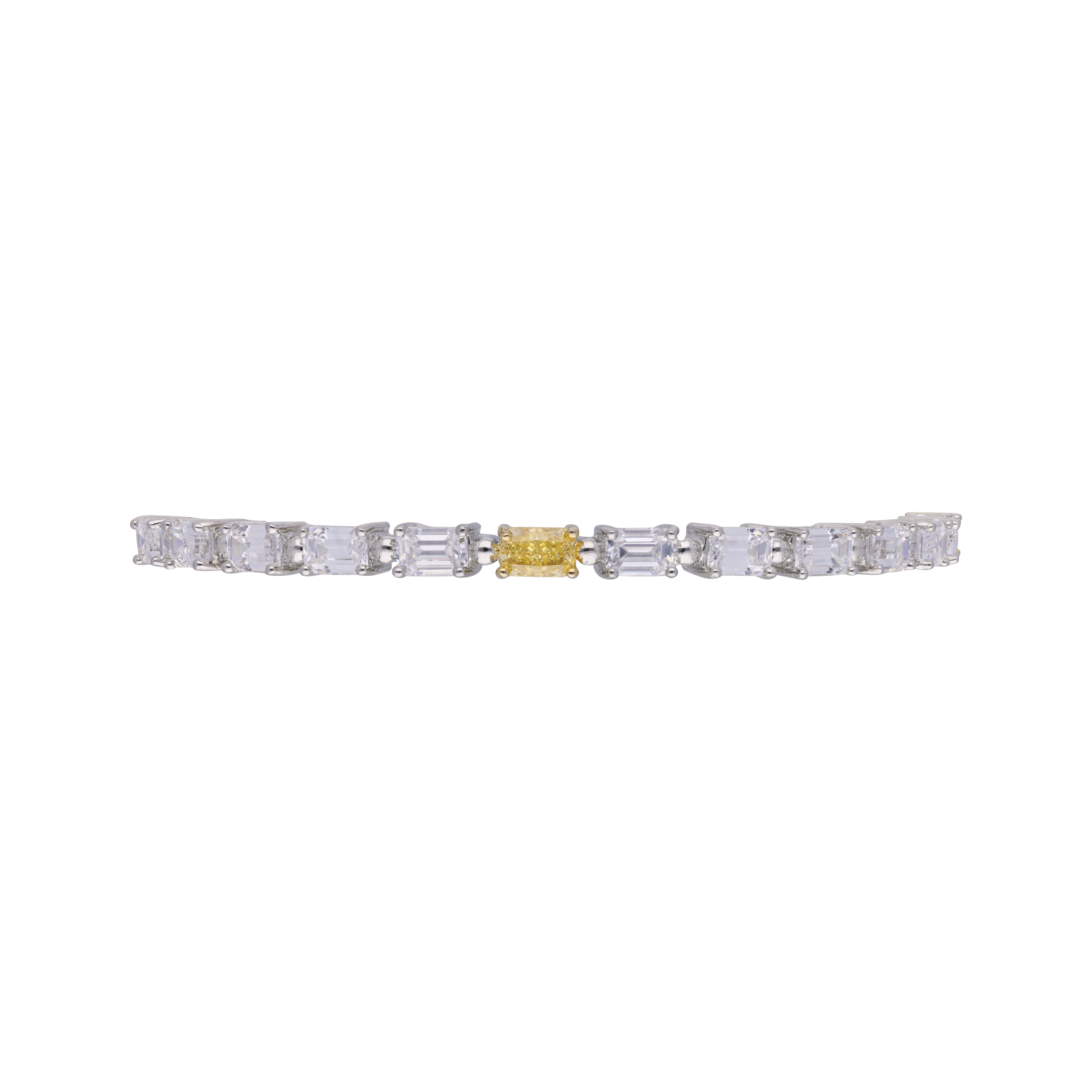 Sterling Silver Bangles with Emerald Cut Cubic Zirconia | SKU : 0020289799 - crash.club by CKC