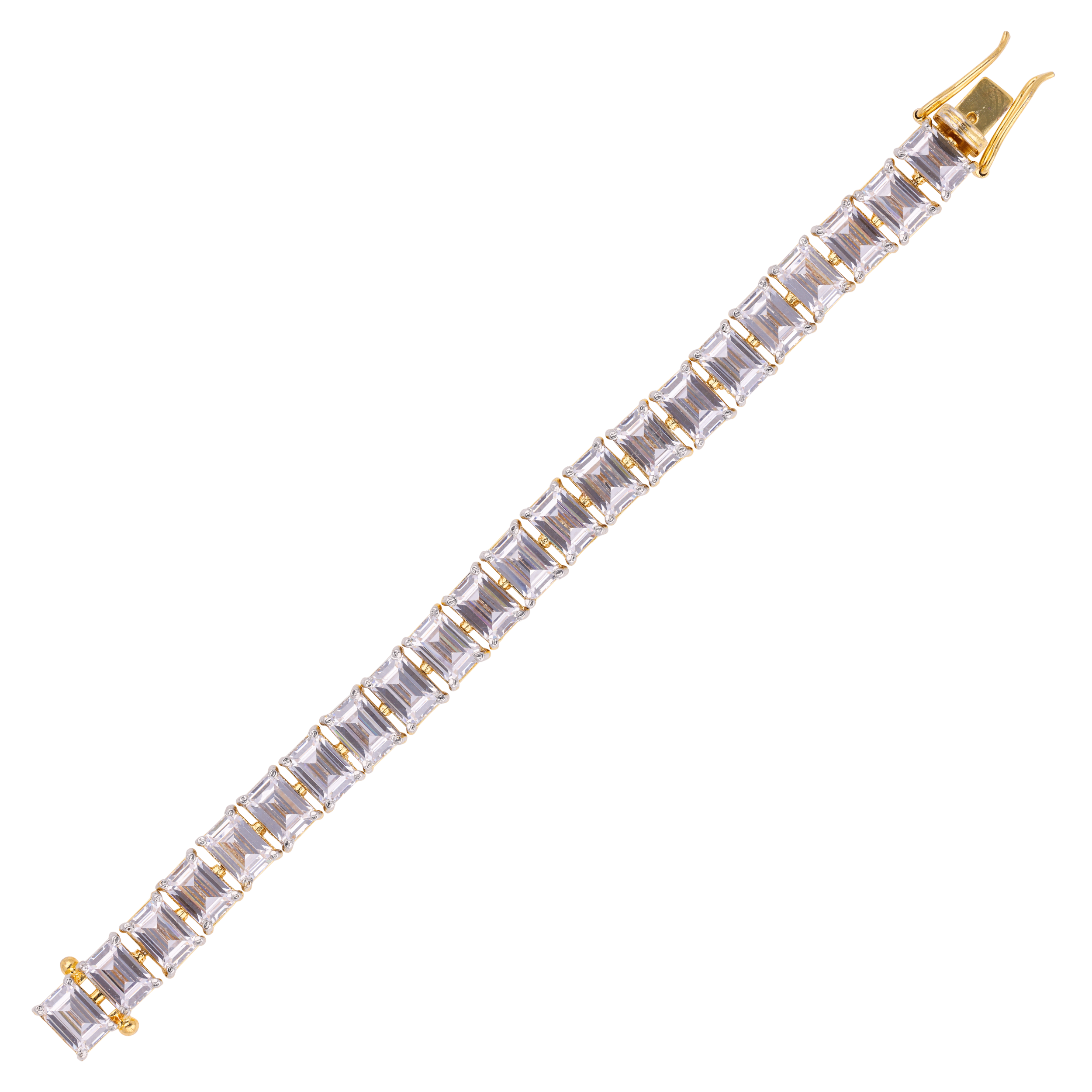 Yellow Gold Finish Sterling Silver Bracelet with Cubic Zirconia | SKU : 0020588717, 0020588724, 0020289829, 0020289898 - crash.club by CKC