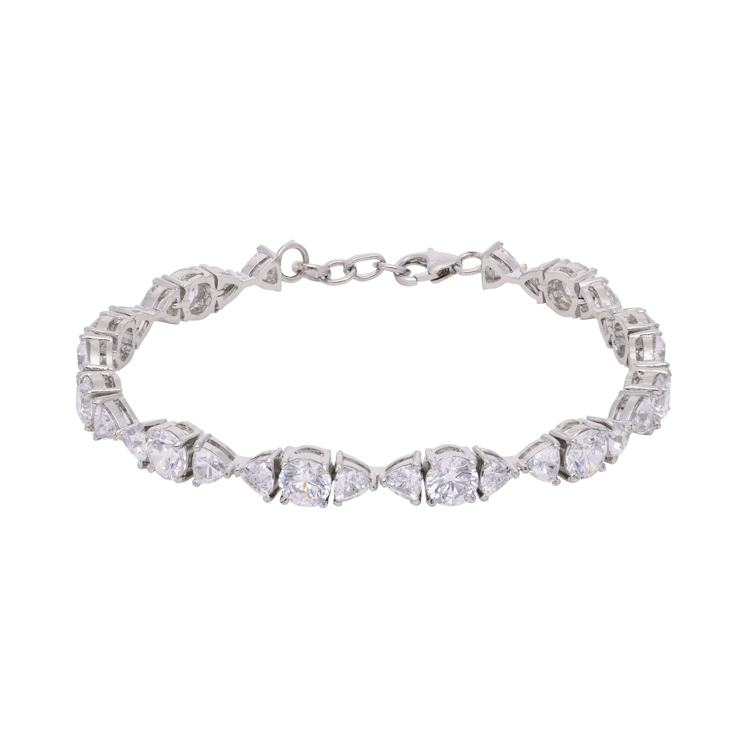 Sterling Silver Fancy Solitaire Setting Cubic Zircon Bracelet | SKU : 0020290054 - crash.club by CKC