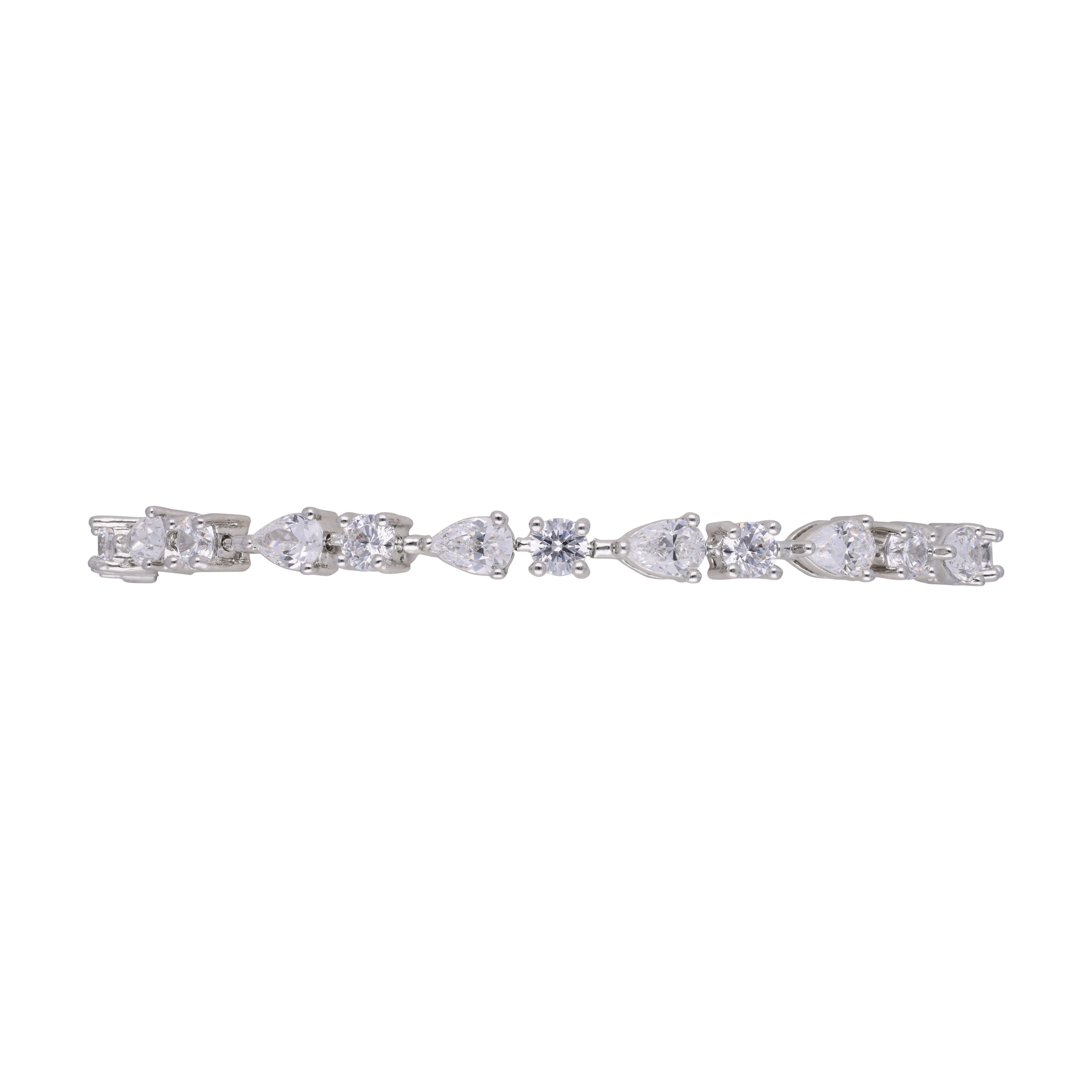 Sterling Silver Bracelet with Fancy Shaped Cubic Zirconia | SKU : 0020290061 , 0020290078 - crash.club by CKC