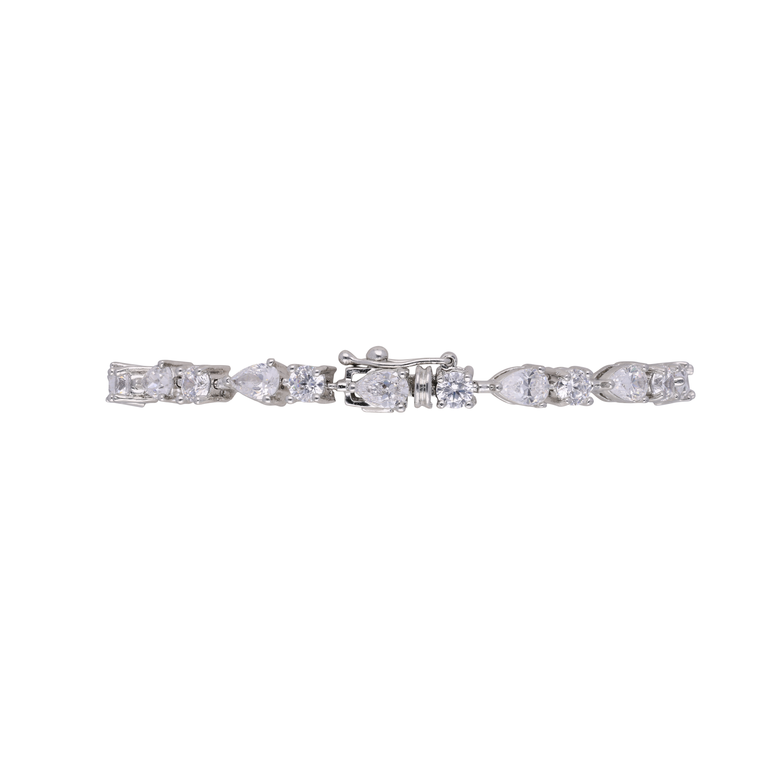 Sterling Silver Bracelet with Fancy Shaped Cubic Zirconia | SKU : 0020290061 , 0020290078