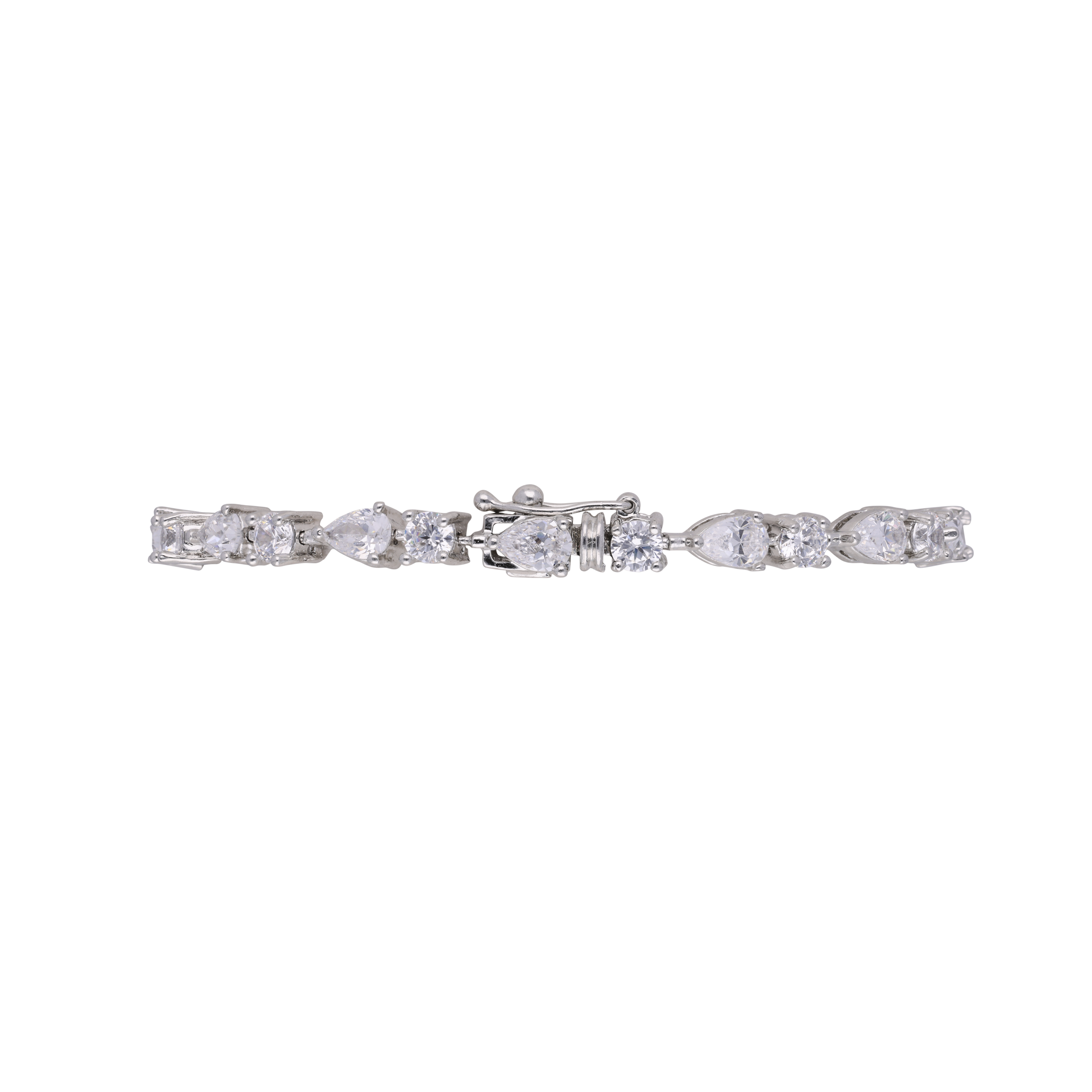 Sterling Silver Bracelet with Fancy Shaped Cubic Zirconia | SKU : 0020290061 , 0020290078 - crash.club by CKC