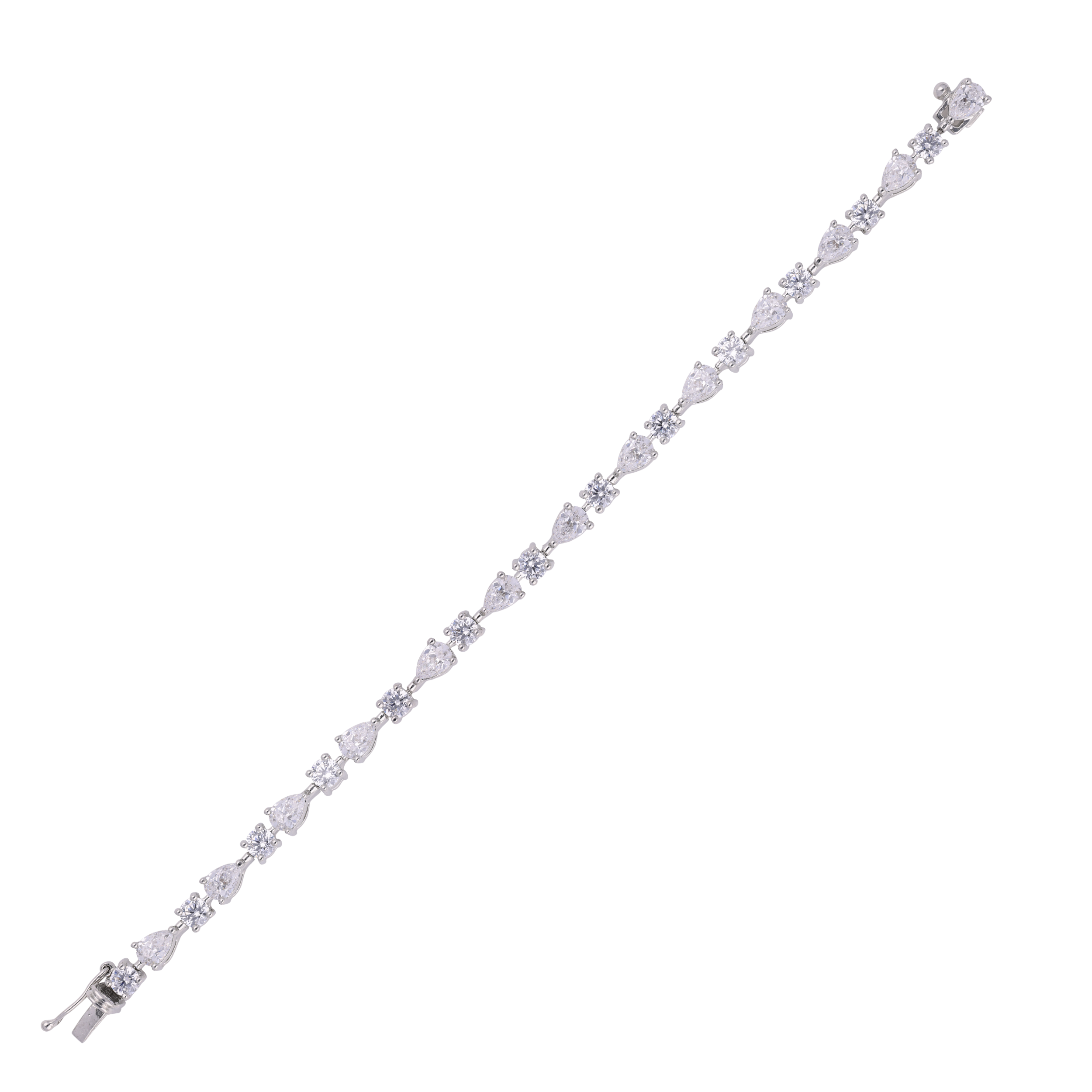 Sterling Silver Bracelet with Fancy Shaped Cubic Zirconia | SKU : 0020290061 , 0020290078 - crash.club by CKC