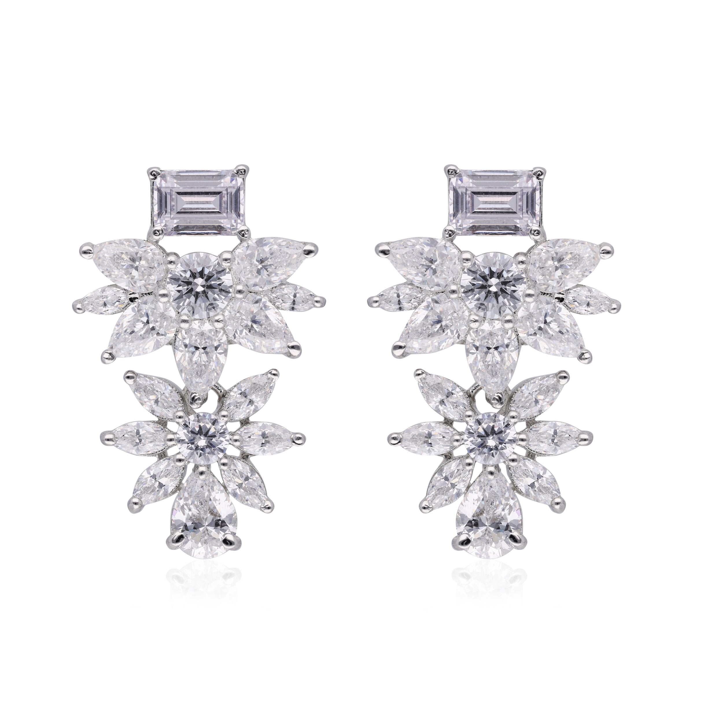 Jesel - Petal Cluster Drop Earrings 