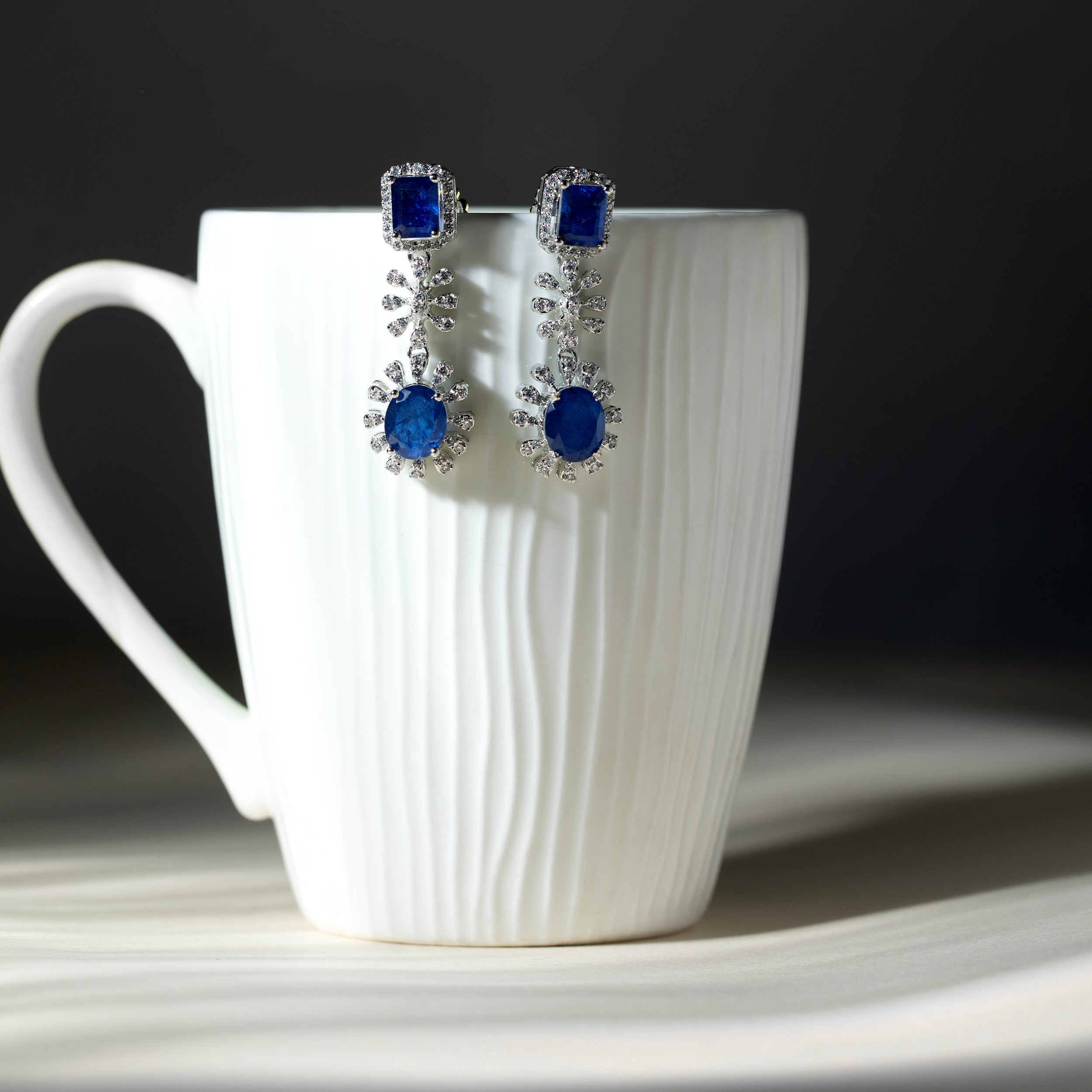 Elegant Blue Jewel Drop Earrings | SKU : 0020296773 - crash.club by CKC