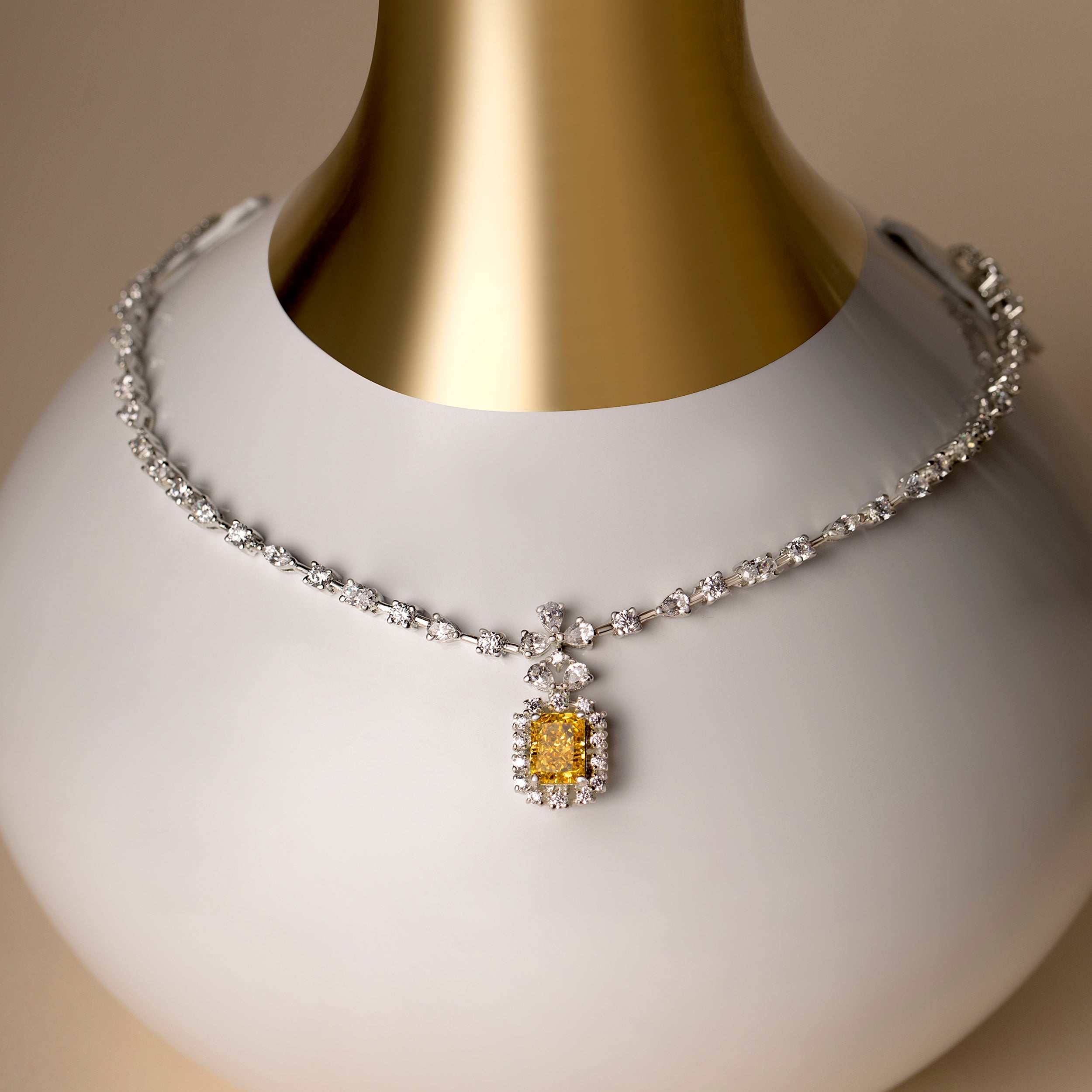 Yellow Zirconia Charm Princess Necklace | SKU : 0020299736 - crash.club by CKC