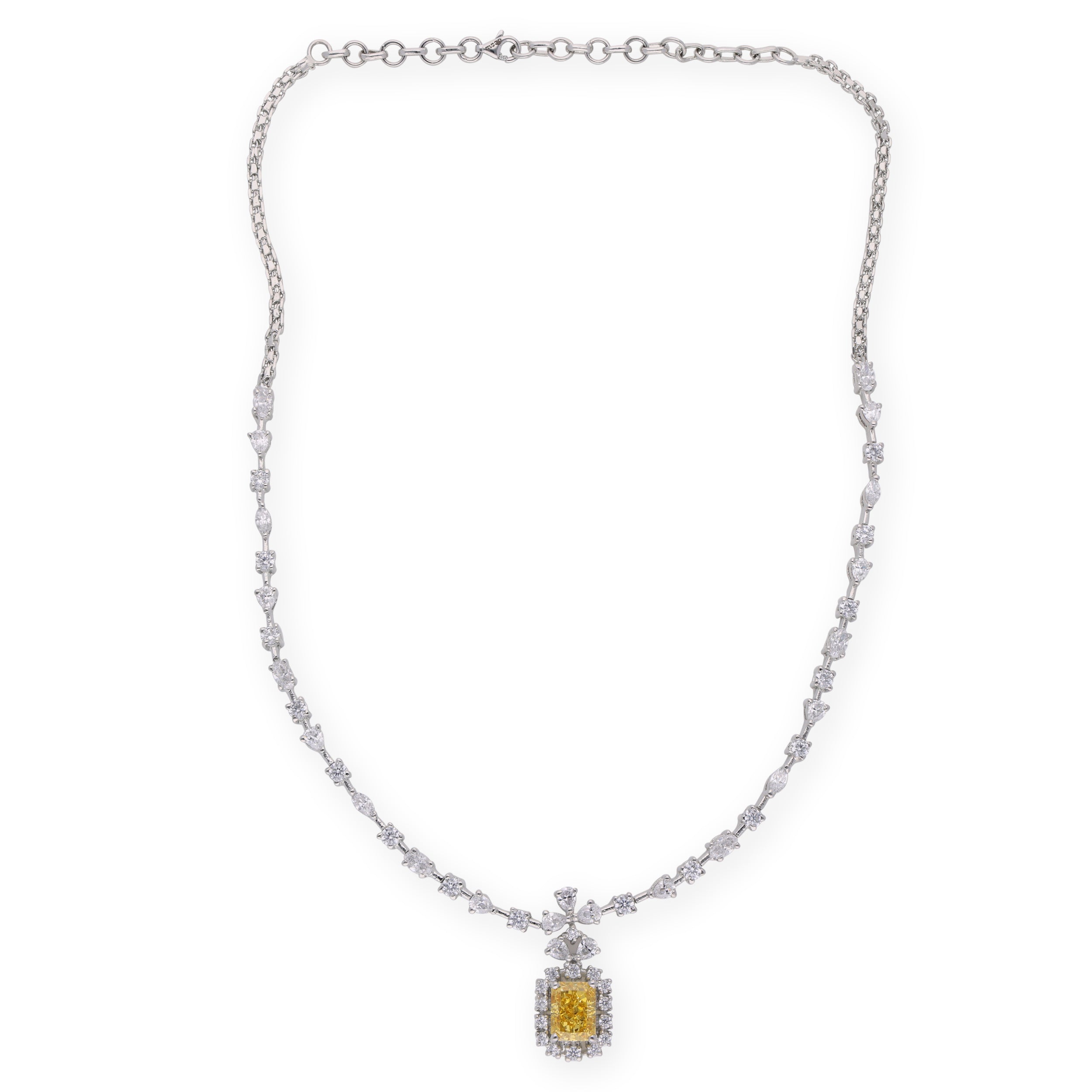 Rhine_Yellow Zirconia Charm Princess Necklace_2