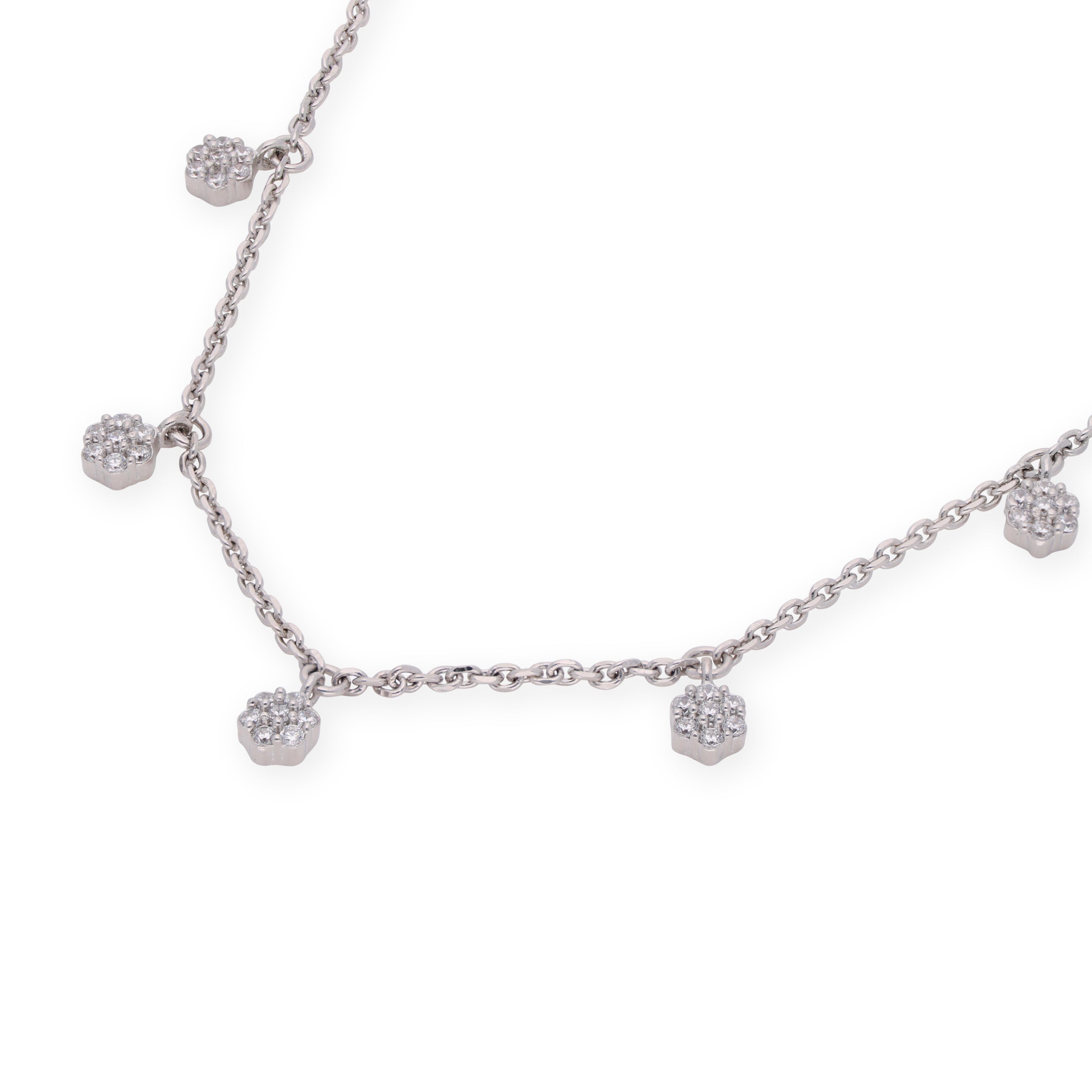 Rhine_Floral Essence Zircon Silver Necklace_1