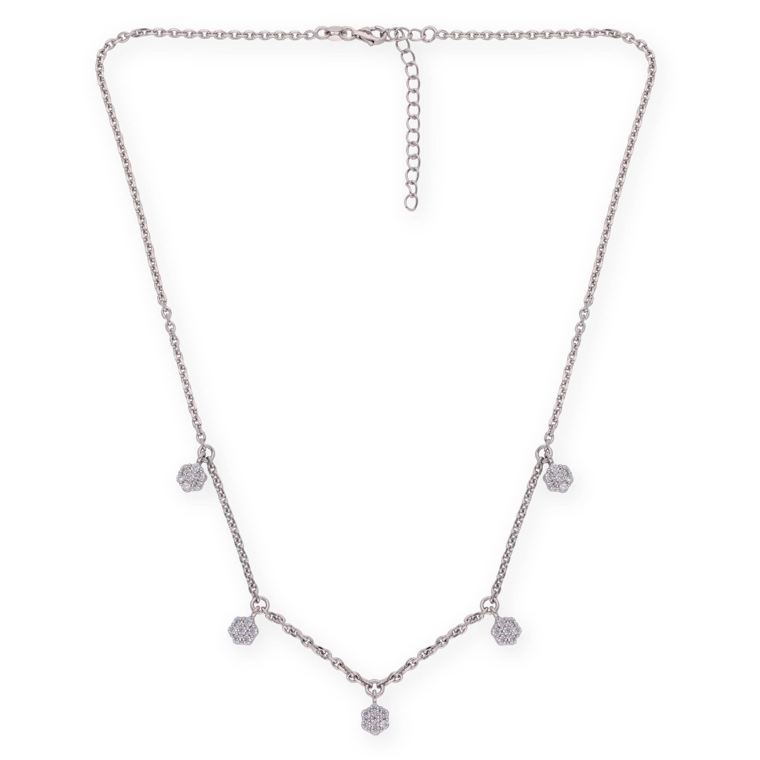 Rhine_Floral Essence Zircon Silver Necklace_2