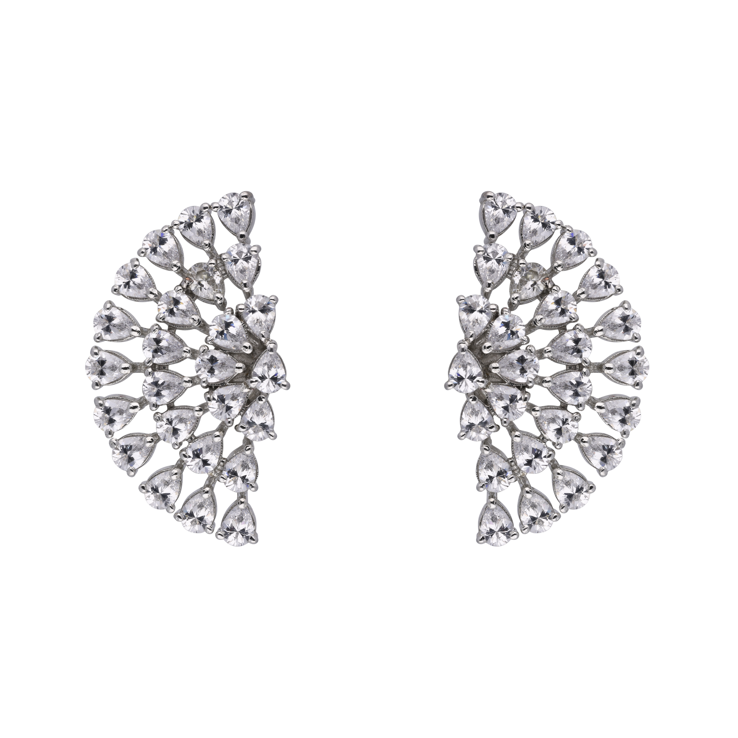 Half Circle Tear Shaped Cubic Zircon Earrings | SKU : 0020308896, 0003366028, 0003366011