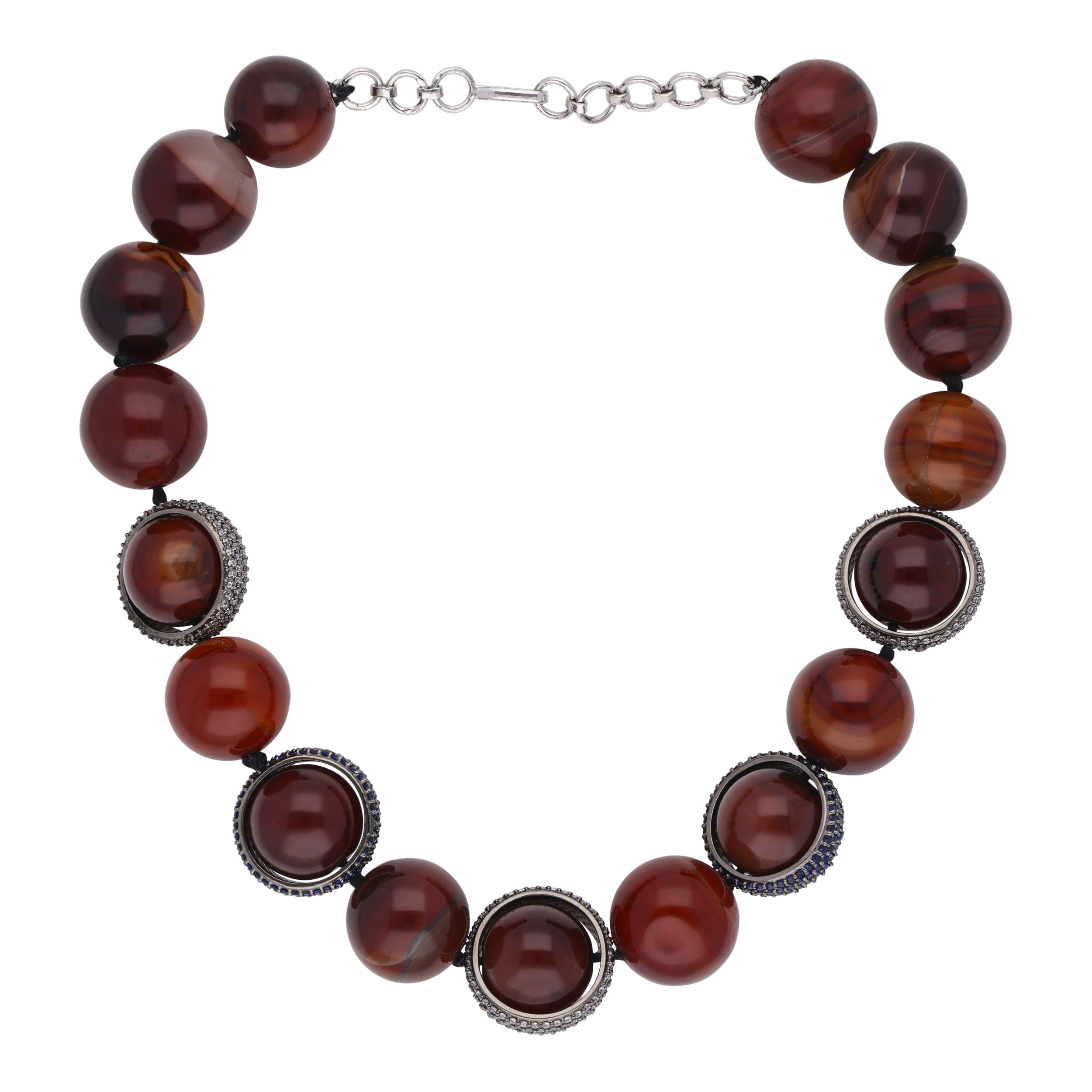 Radiant Sterling Silver Necklace: Grand Carnelian Beads Edition | SKU : 0020334260 - crash.club by CKC