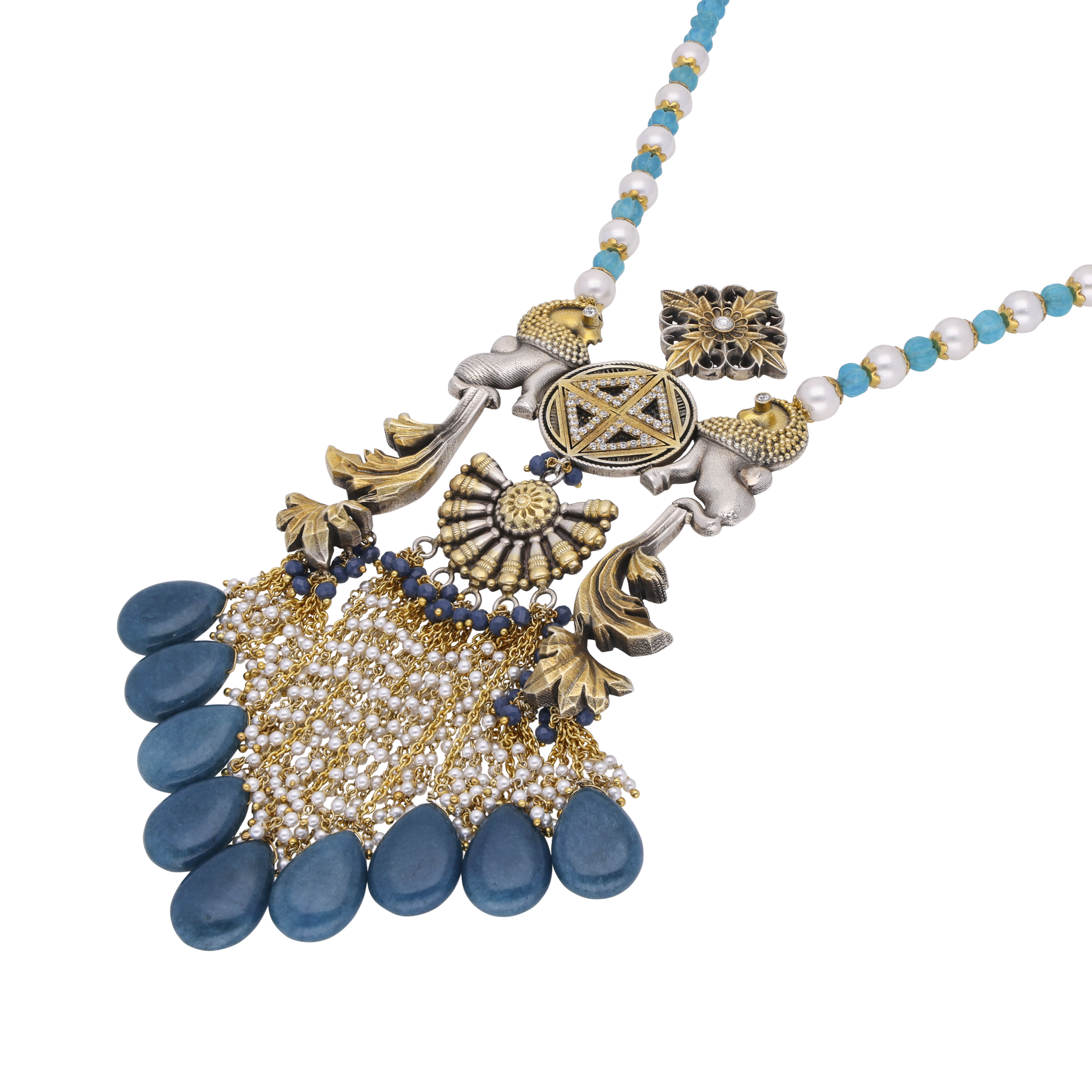 Intricately Designed Sterling Silver Pendant Chain with Gemstone Accent | SKU : 0020338718