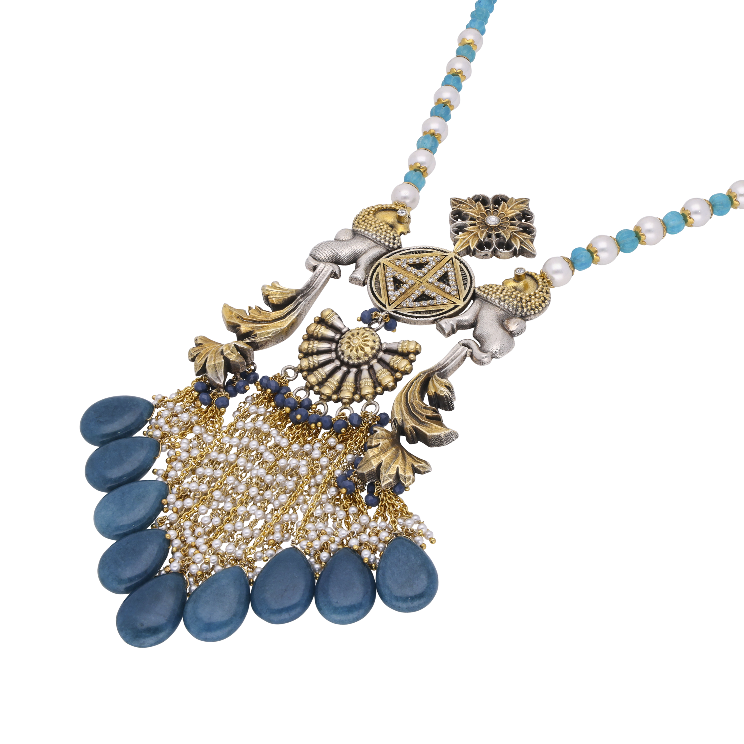 Intricately Designed Sterling Silver Pendant Chain with Gemstone Accent | SKU : 0020338718 - crash.club by CKC