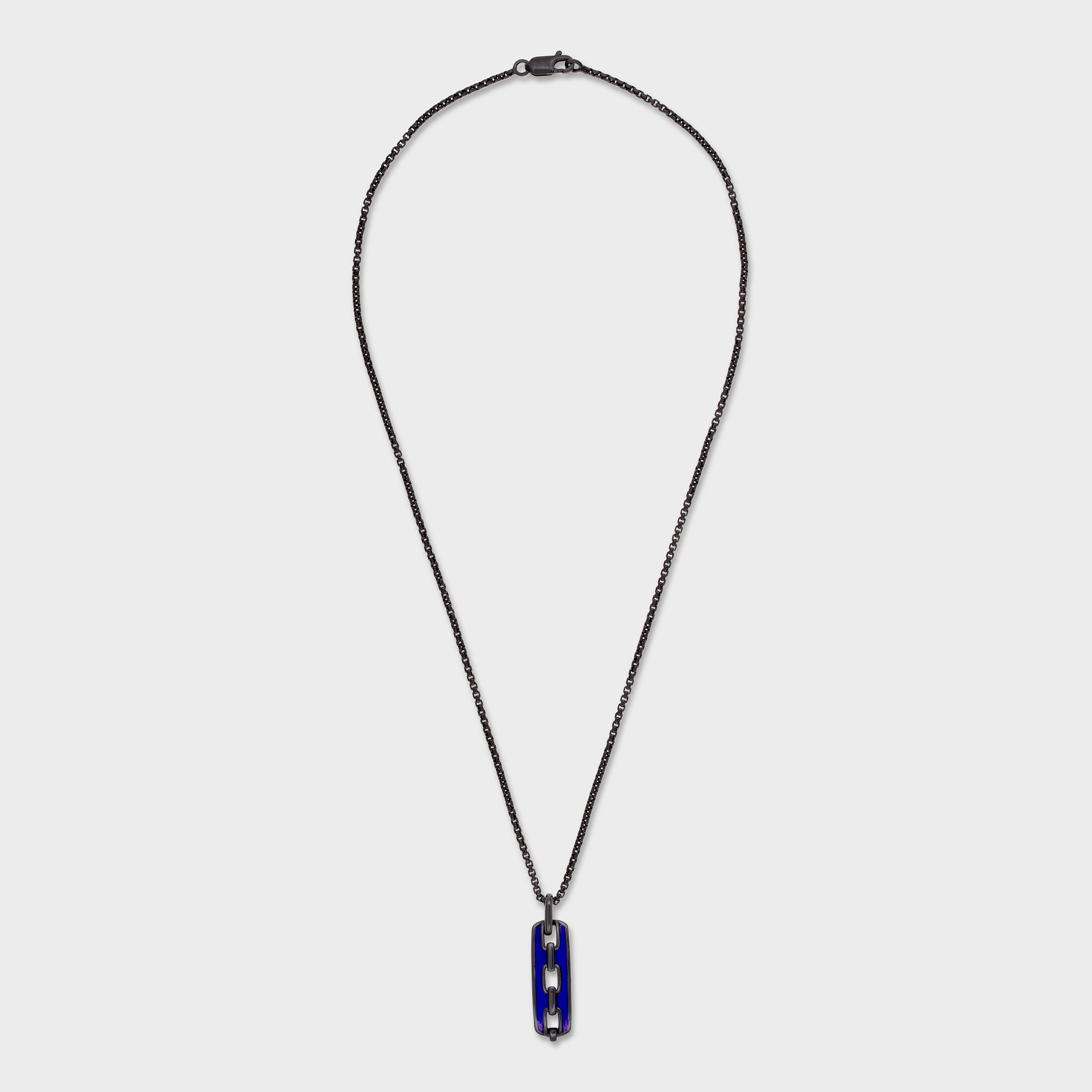Blue Enamel Silver Chain Pendant for Men | SKU : 0020418861, 0020418960