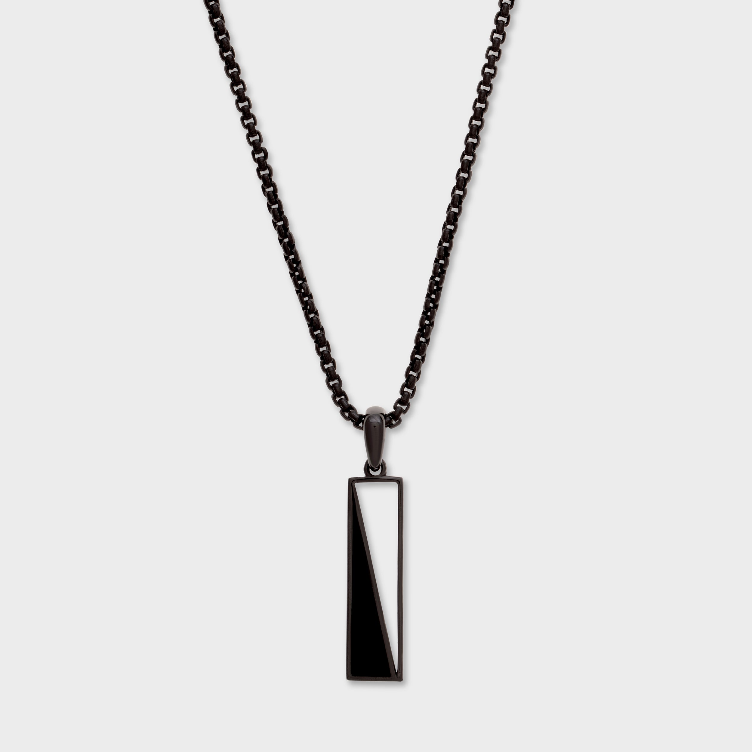 Sleek Black Silver Chain Pendant for Men | SKU : 0020418878, 0020418885