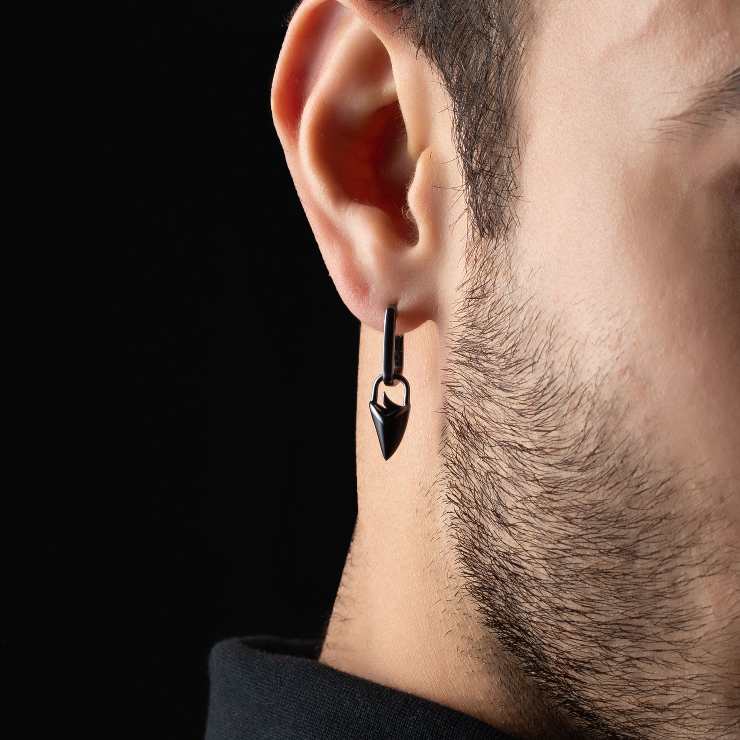 Men's Black Rhodium Arrowhead Earring | SKU : 0003346198, 0020419394, 0020419103 - crash.club by CKC