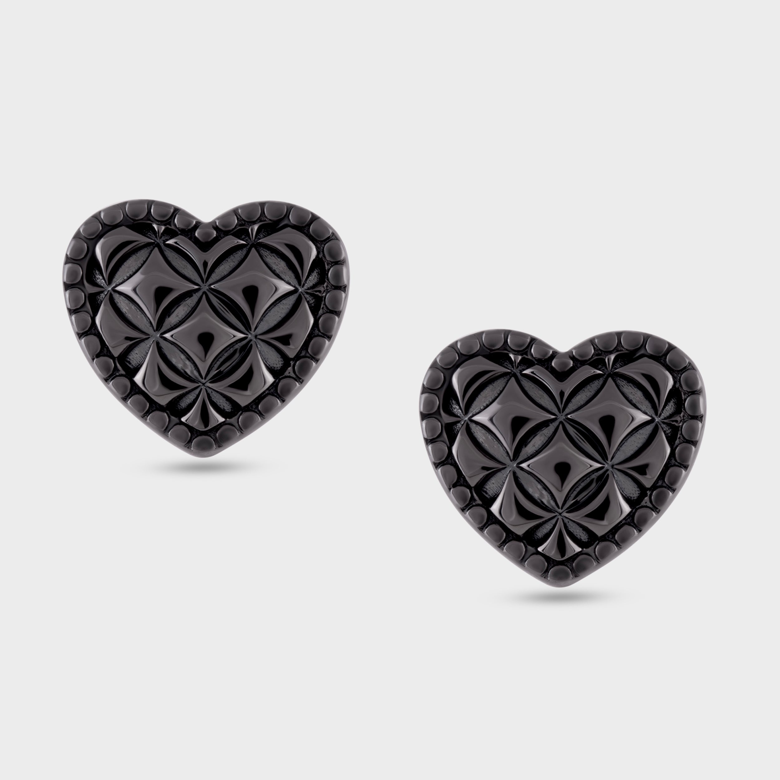 Men's Black Rhodium Heart Earring | SKU : 0020419271, 0020419257, 0020419288, 0003346037, 0003346211 , 0020419370 - crash.club by CKC