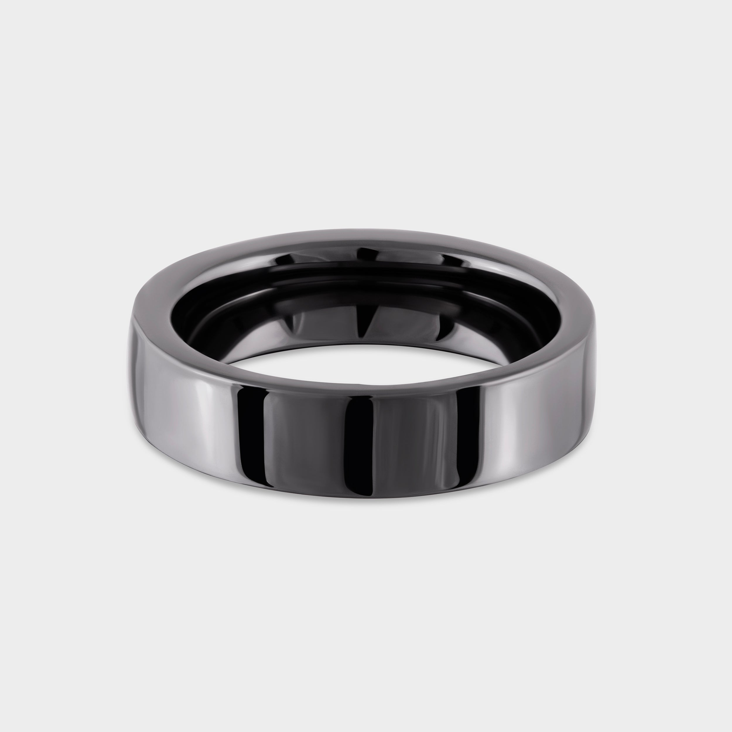 Noir Radiance: Exclusive Black Gloss Sterling Silver Band | SKU : 0003346013, 0020420932 - crash.club by CKC