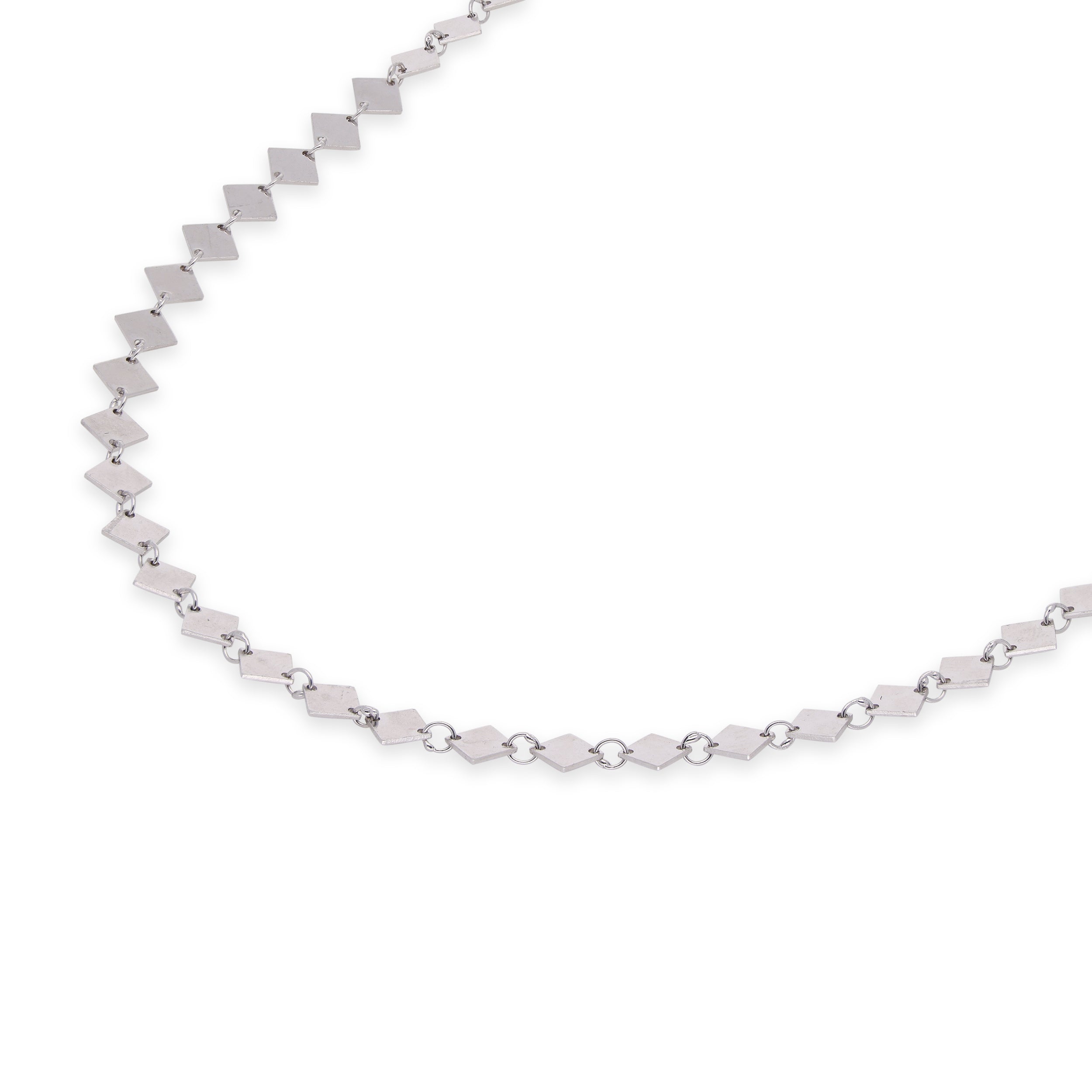 Geometric Grace: Silver Square Charm Chain | SKU : 0020600525 , 0020600532