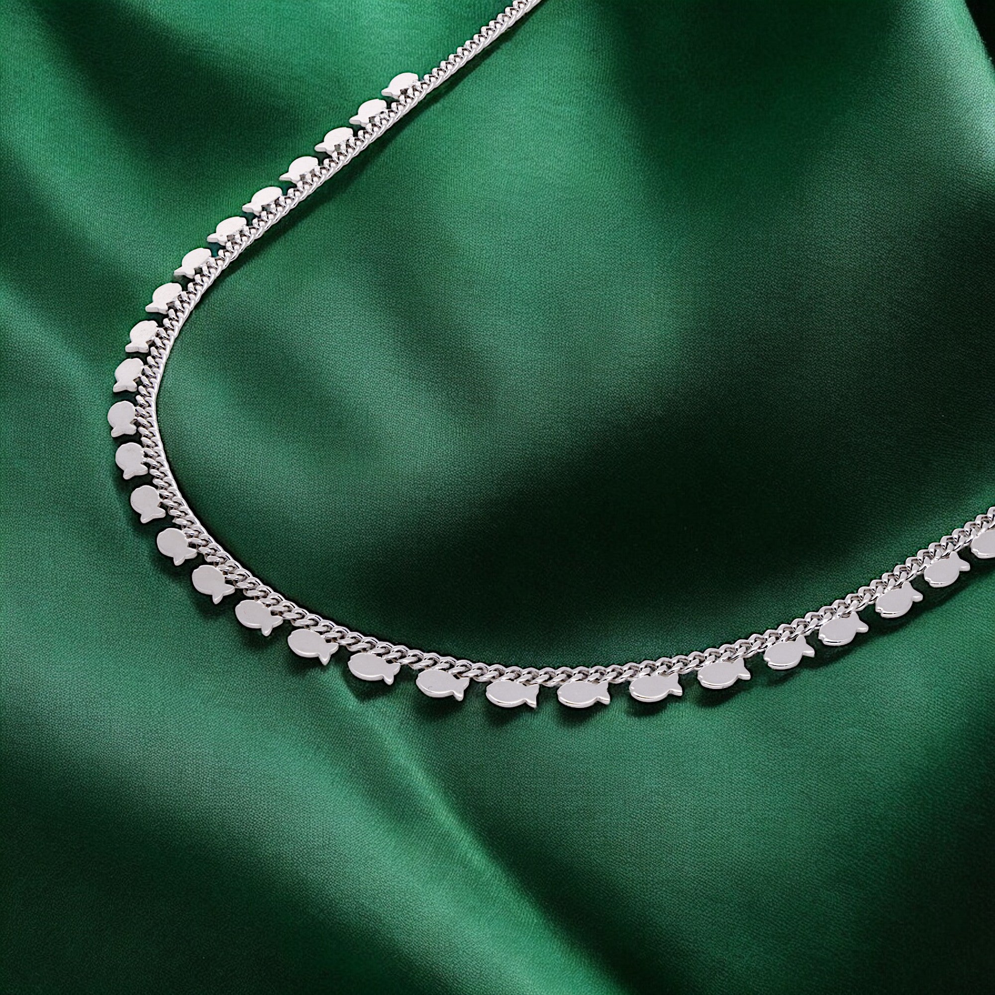 Oceanic Grace: Silver Fish Sequence Chain | SKU : 0020600563, 0020600570, 0003340370