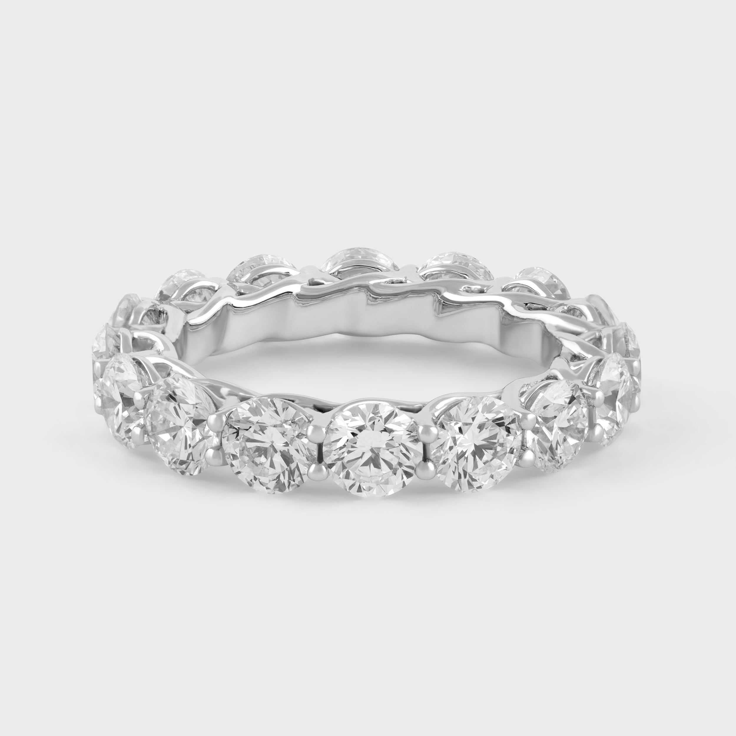 Round Brilliant 5.20 Carat Lab Grown Solitaire Diamond White Gold 18K Eternity Band Ring | SKU : 0020602147 - crash.club by CKC