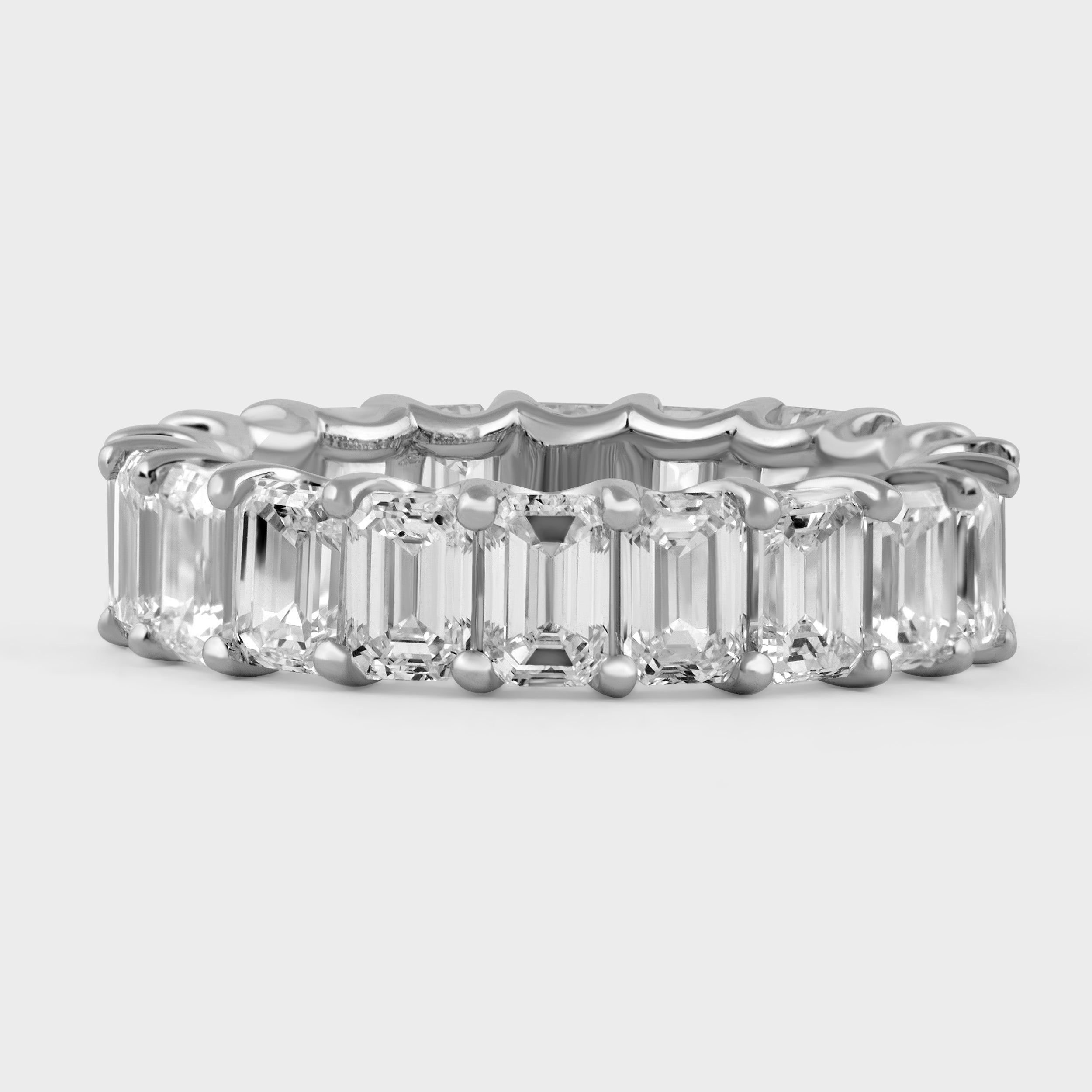 Emerald Cut 6.15 Carat Lab Grown Diamond Band Ring | SKU : 0020605032 - crash.club by CKC