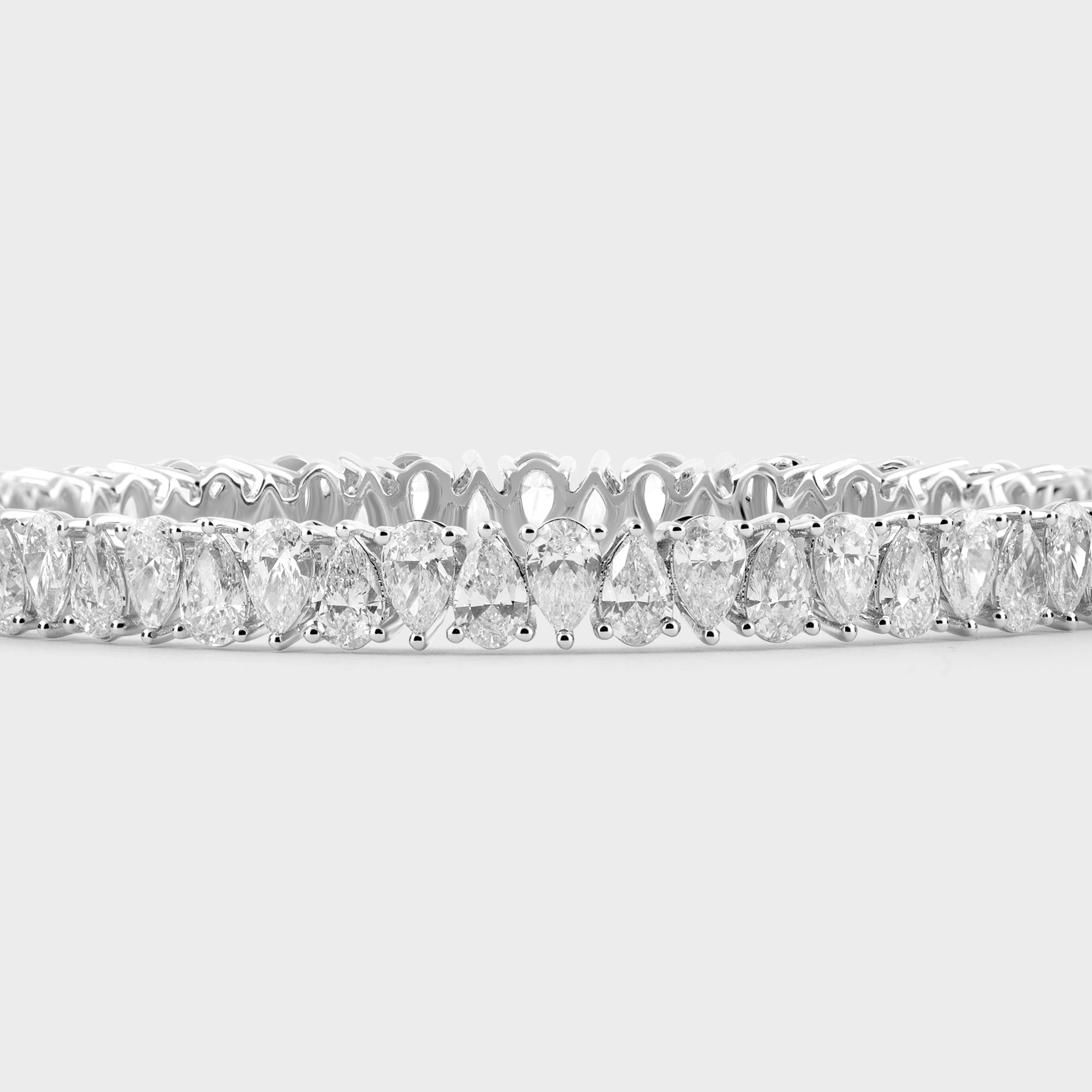 Pear Shaped 16.28 Carat Lab Grown Solitaire Diamond White Gold Bangle | SKU : 0020650872