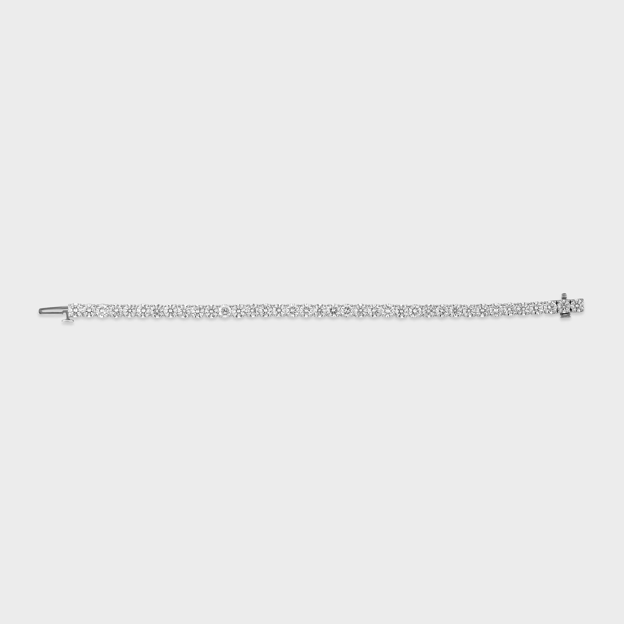 Round Brilliant 12.52 Carat Lab Grown Solitaire Diamond Yellow Gold Tennis Bracelet | SKU : 0020683689