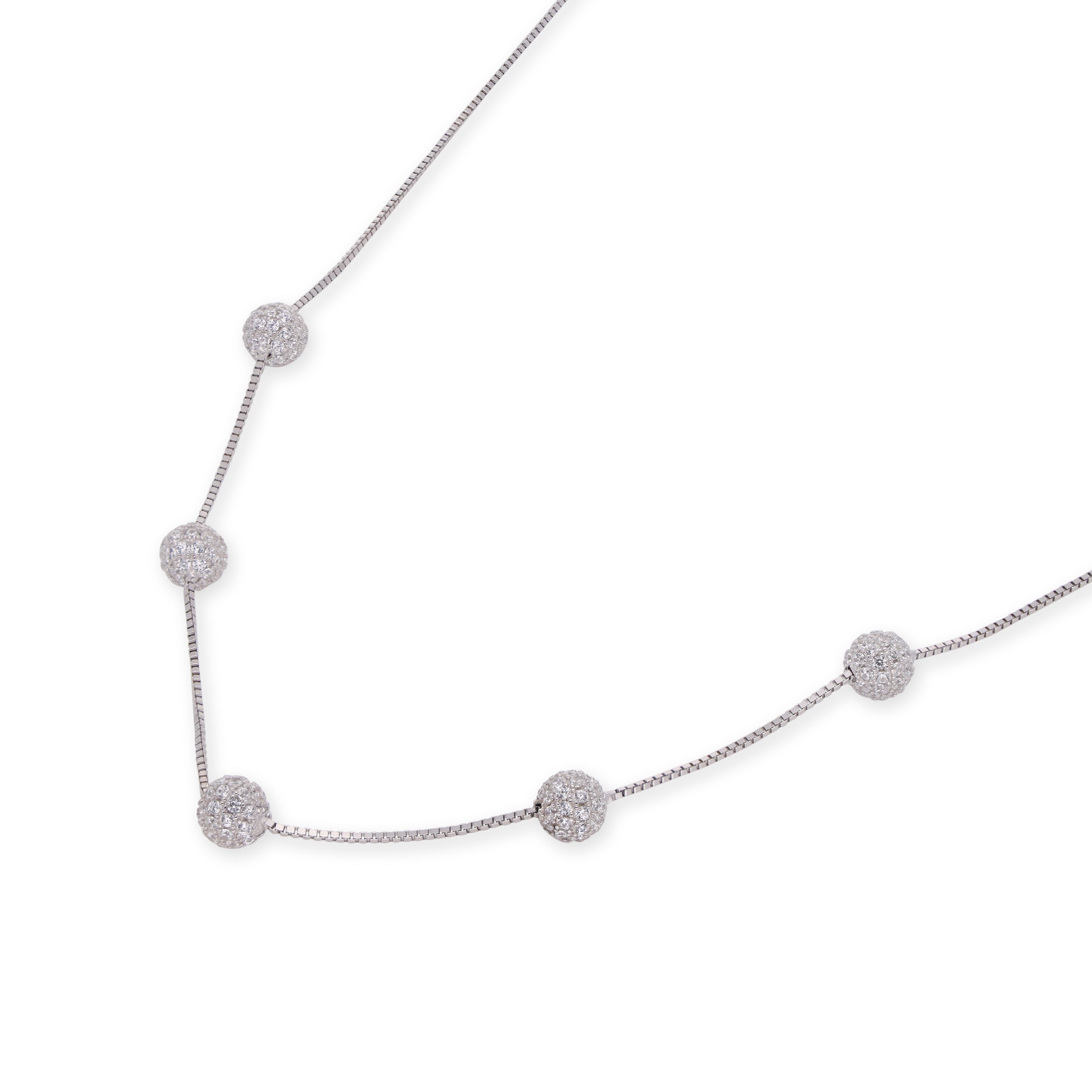 5 Cubic Zircon Spheres Necklace | SKU : 0020606022, 0003340646, 0020606039