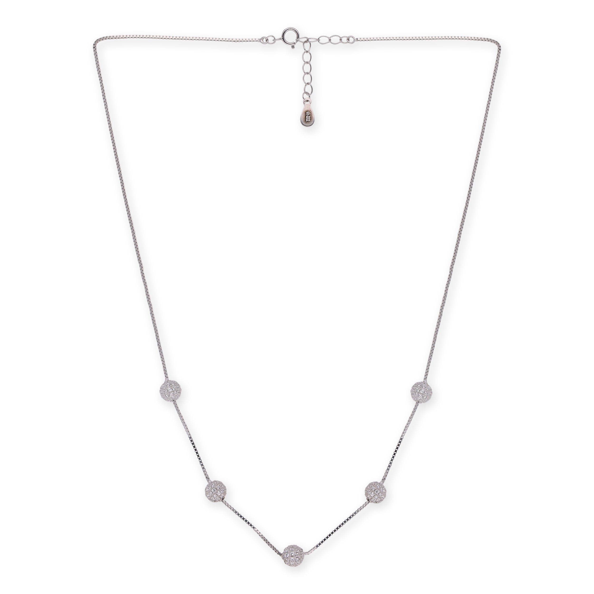 5 Cubic Zircon Spheres Necklace | SKU : 0020606022, 0003340646, 0020606039