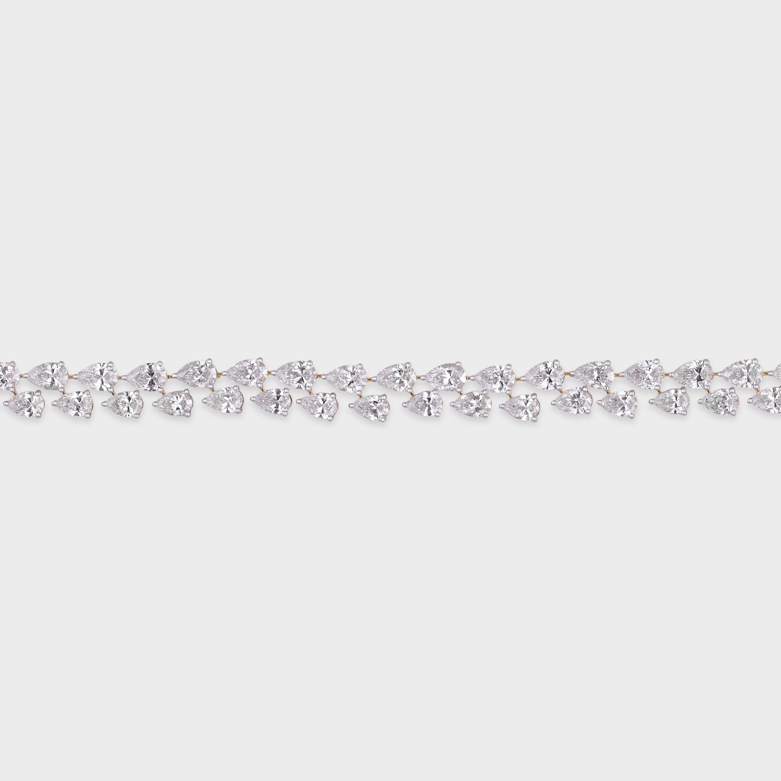 Pear Shaped 16.84 Carat Lab Grown Solitaire Diamond Yellow Gold Fancy Bracelet | SKU : 0020650896