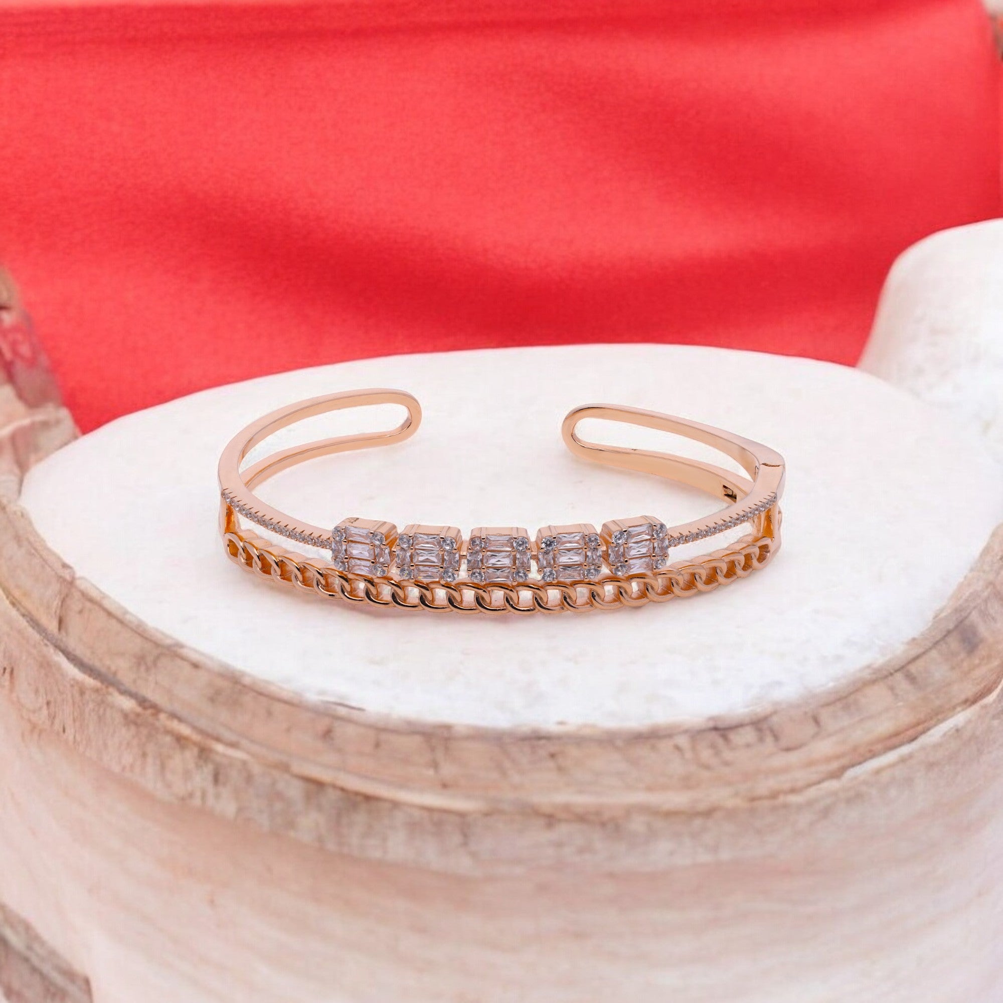 Rectangle Zircon Bangle Bracelet | SKU : 0020608729 , 0020608743 - crash.club by CKC